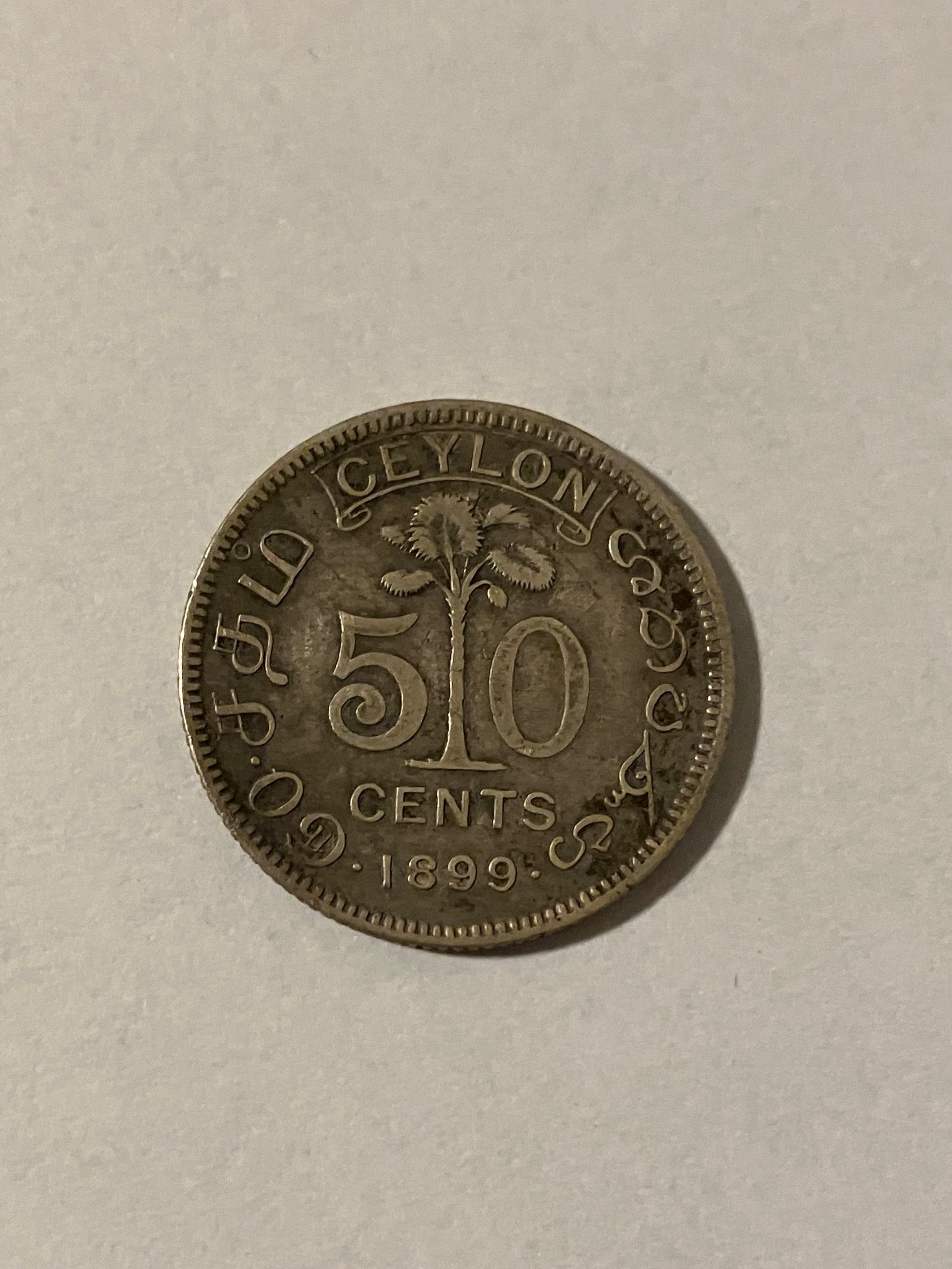 50 Cents Ceylon 1899