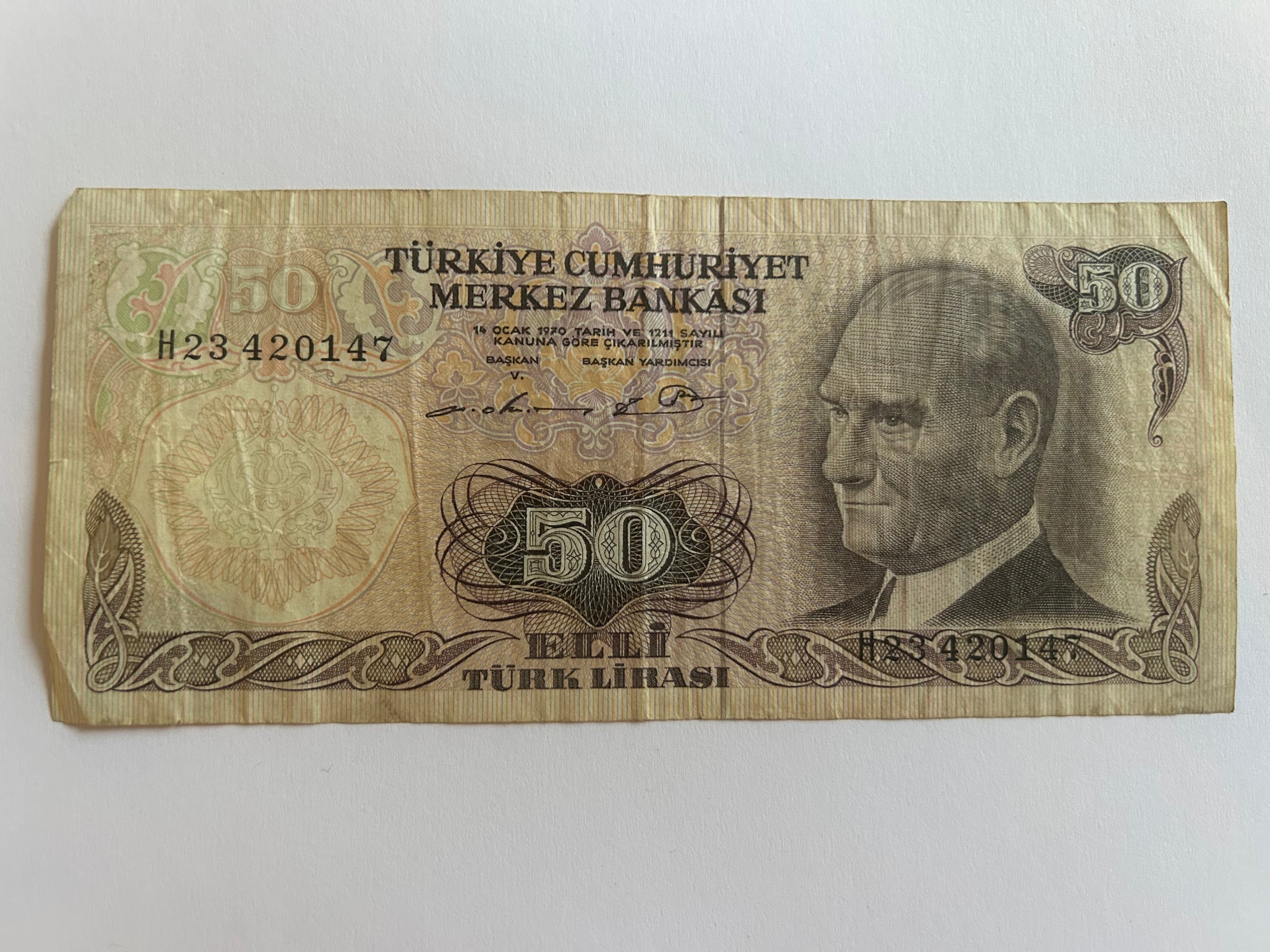 50 Lira Turkey 1970
