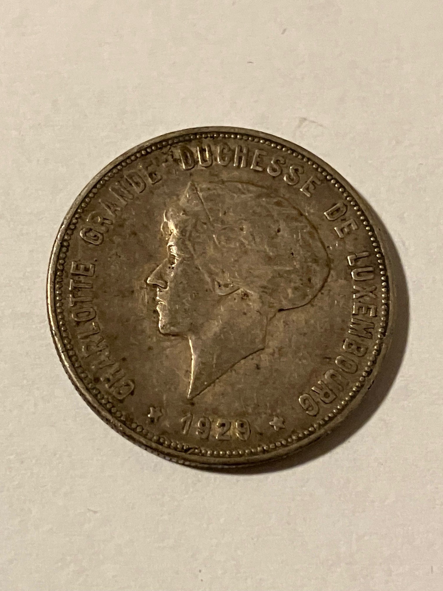 10 Francs Luxembourg 1929