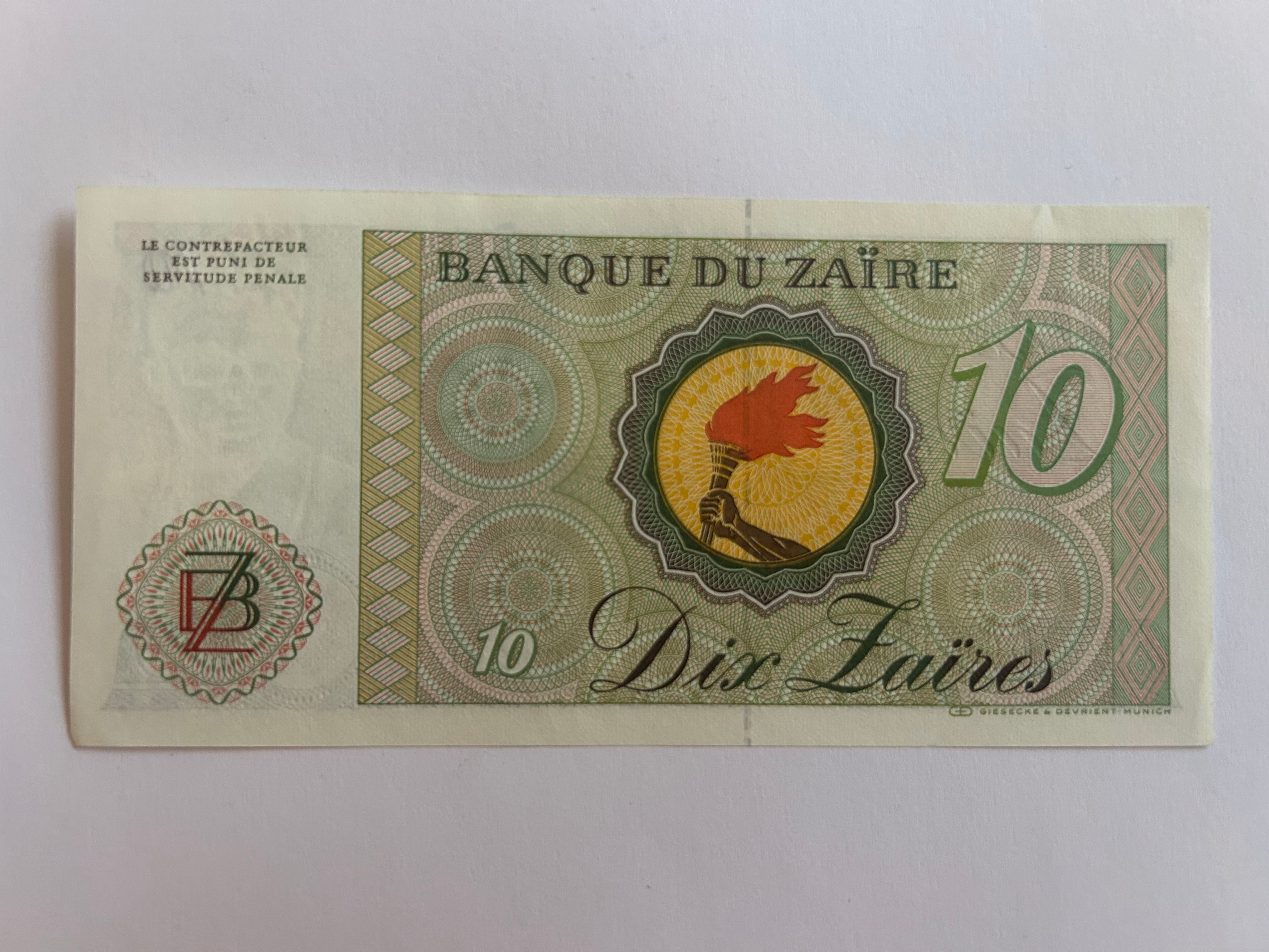 10 Zaires Zaire 1982
