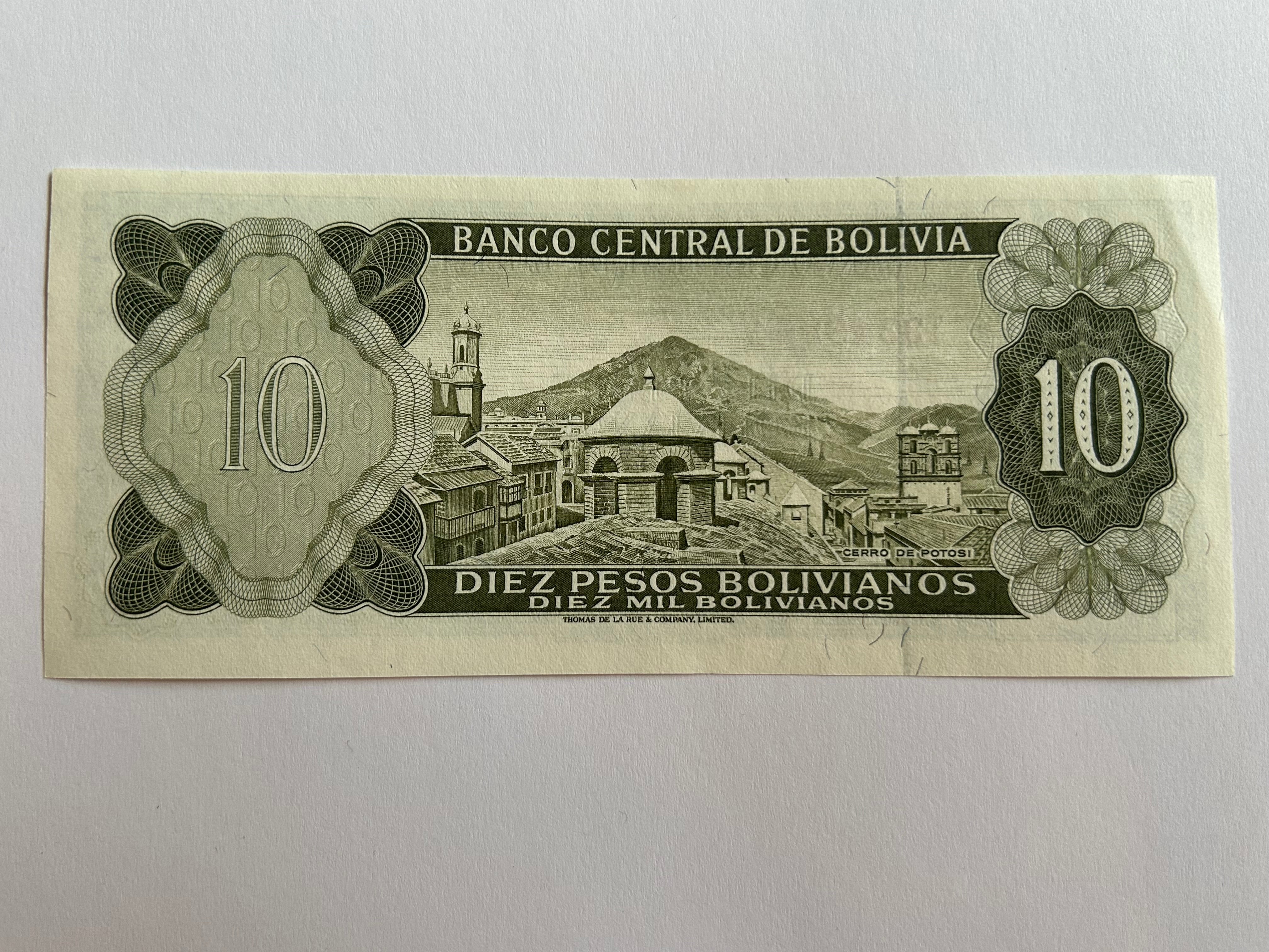 10 Pesos Bolivia 1962