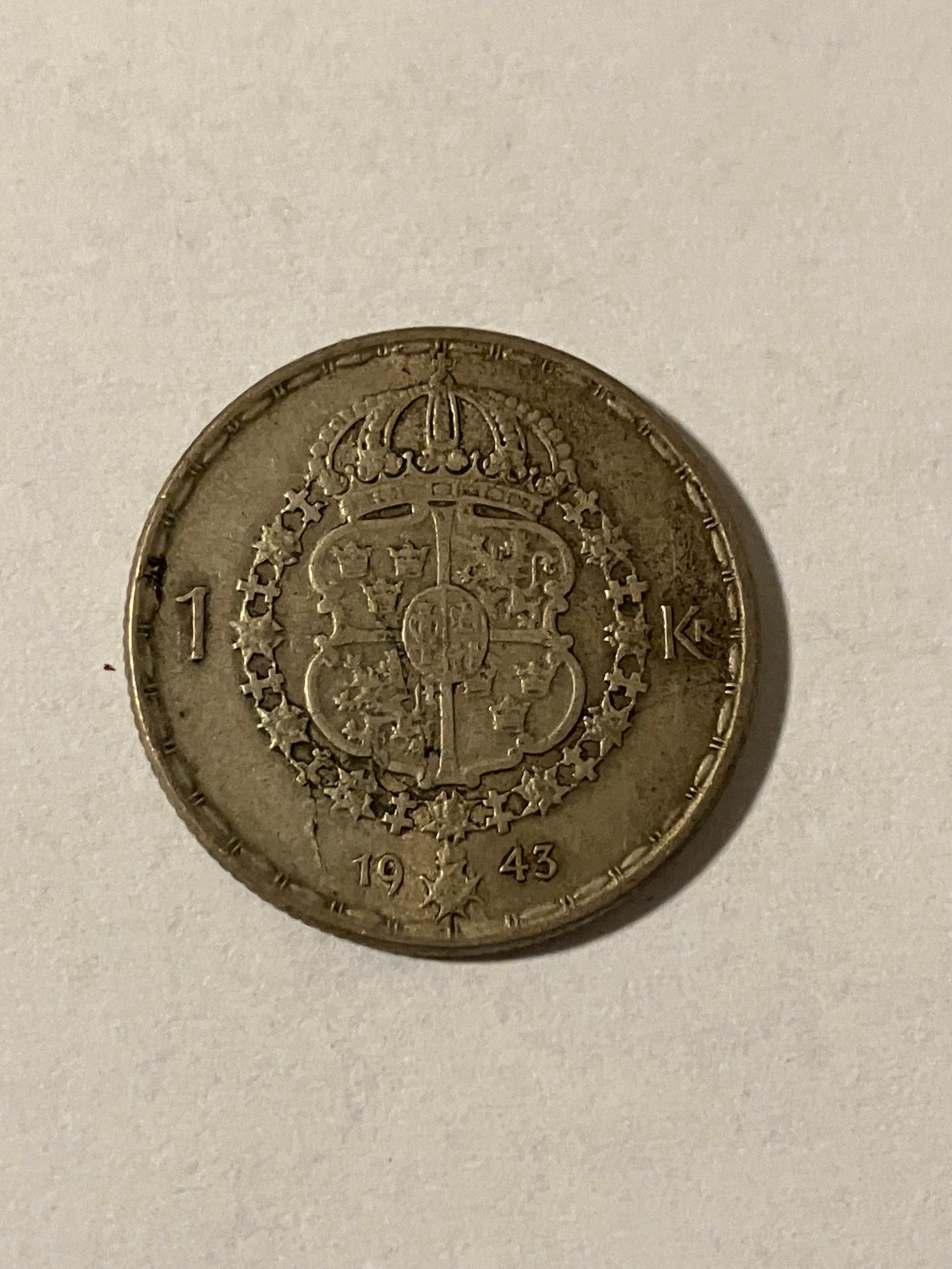 1 Krona 1943 Sweden - Silver