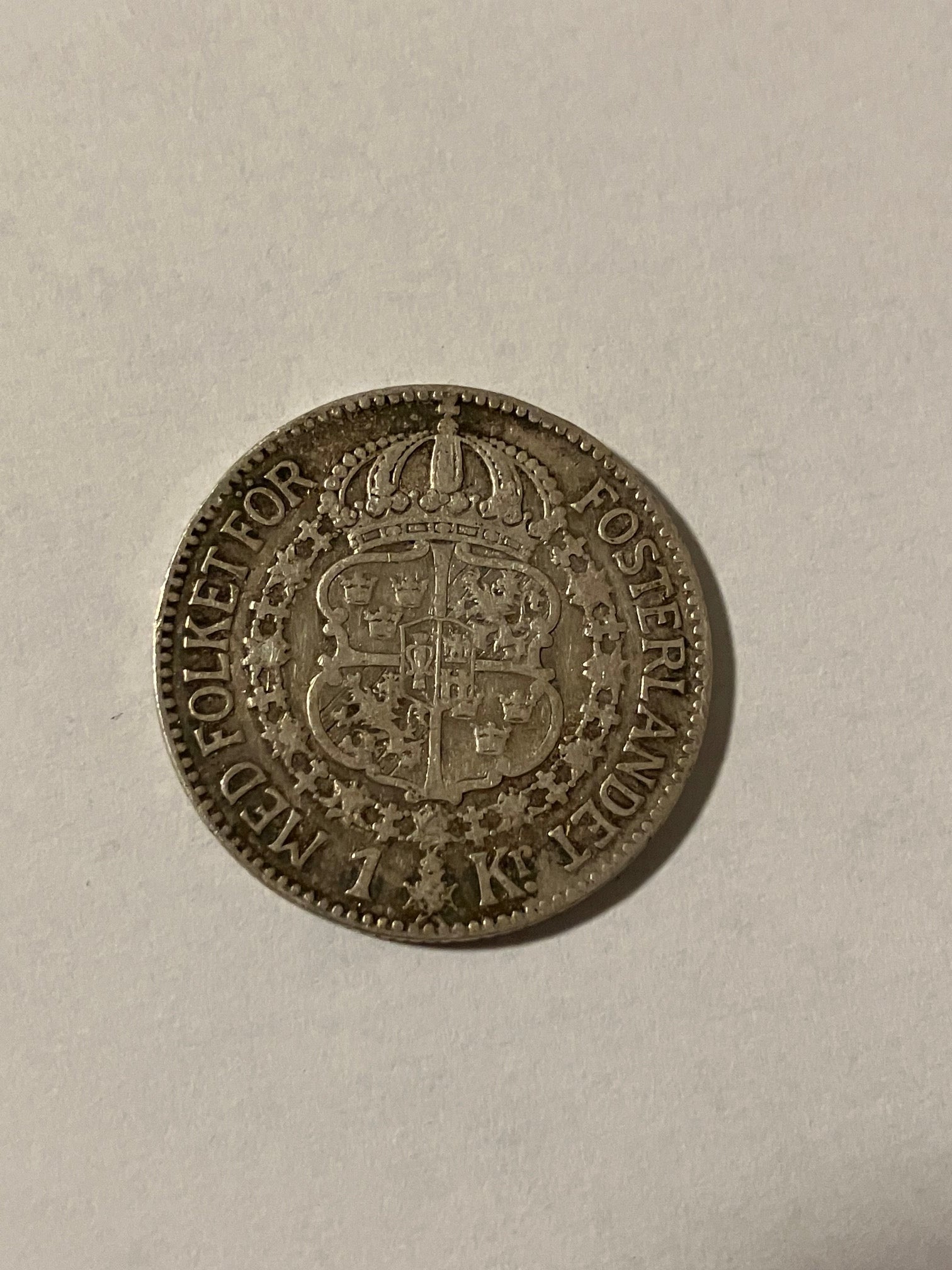 1 Krona 1924 Sweden - Silver