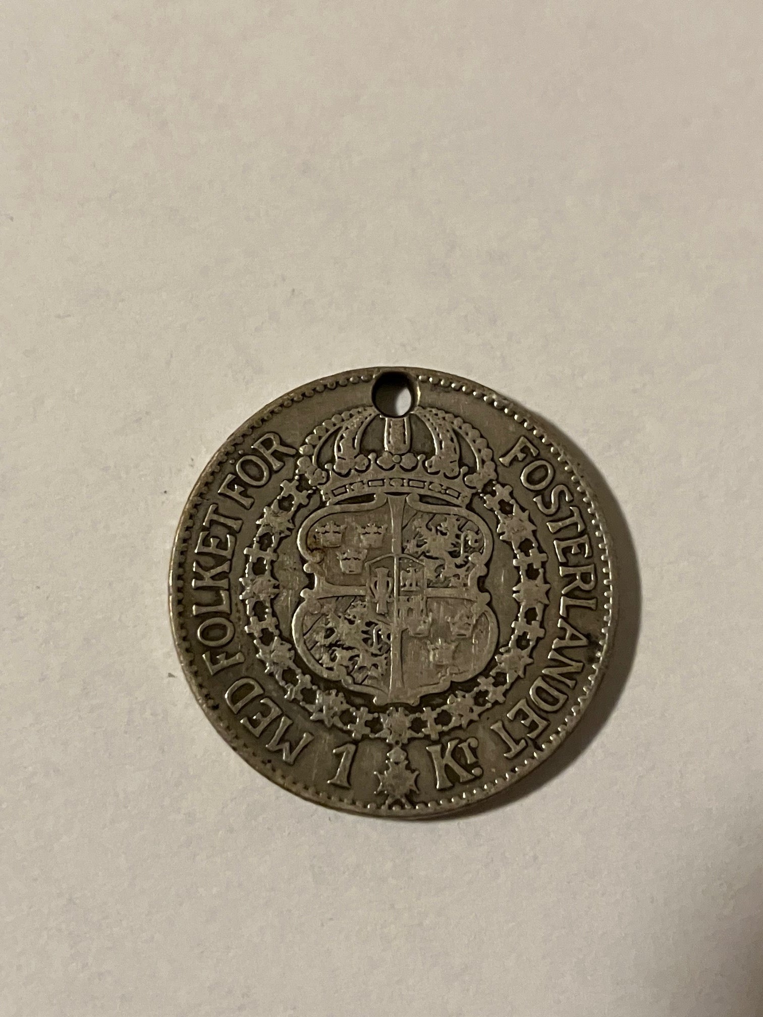 1 Krona 1928 Sweden - Silver - Bad condition