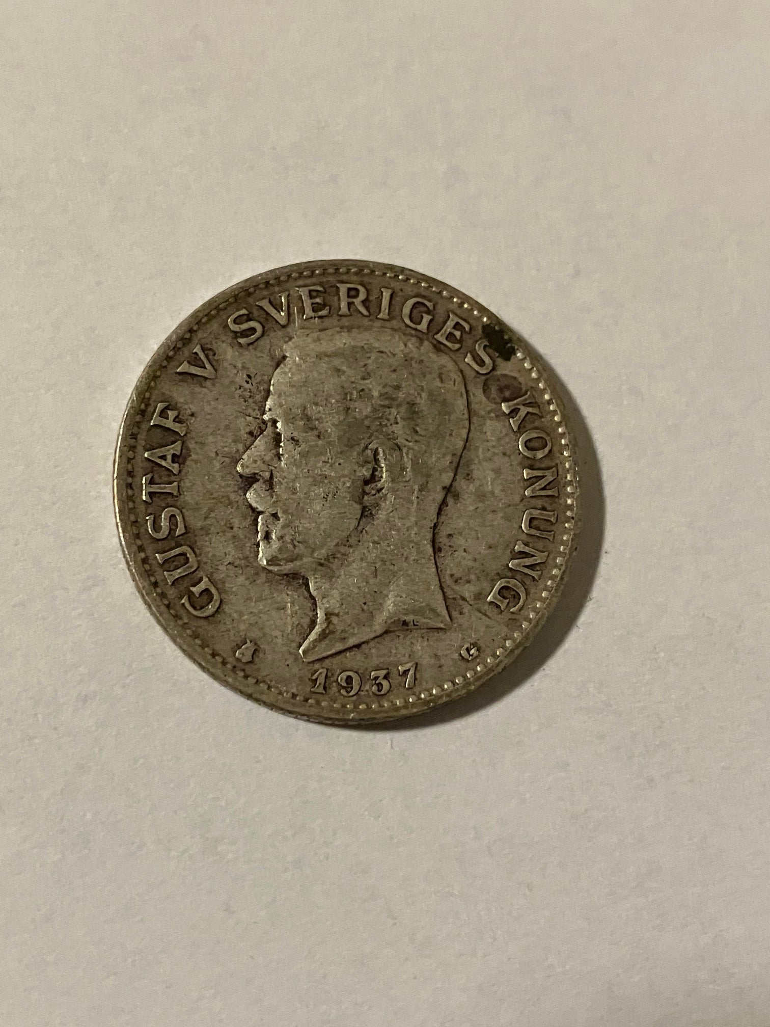 1 Krona 1937 Sweden - Silver