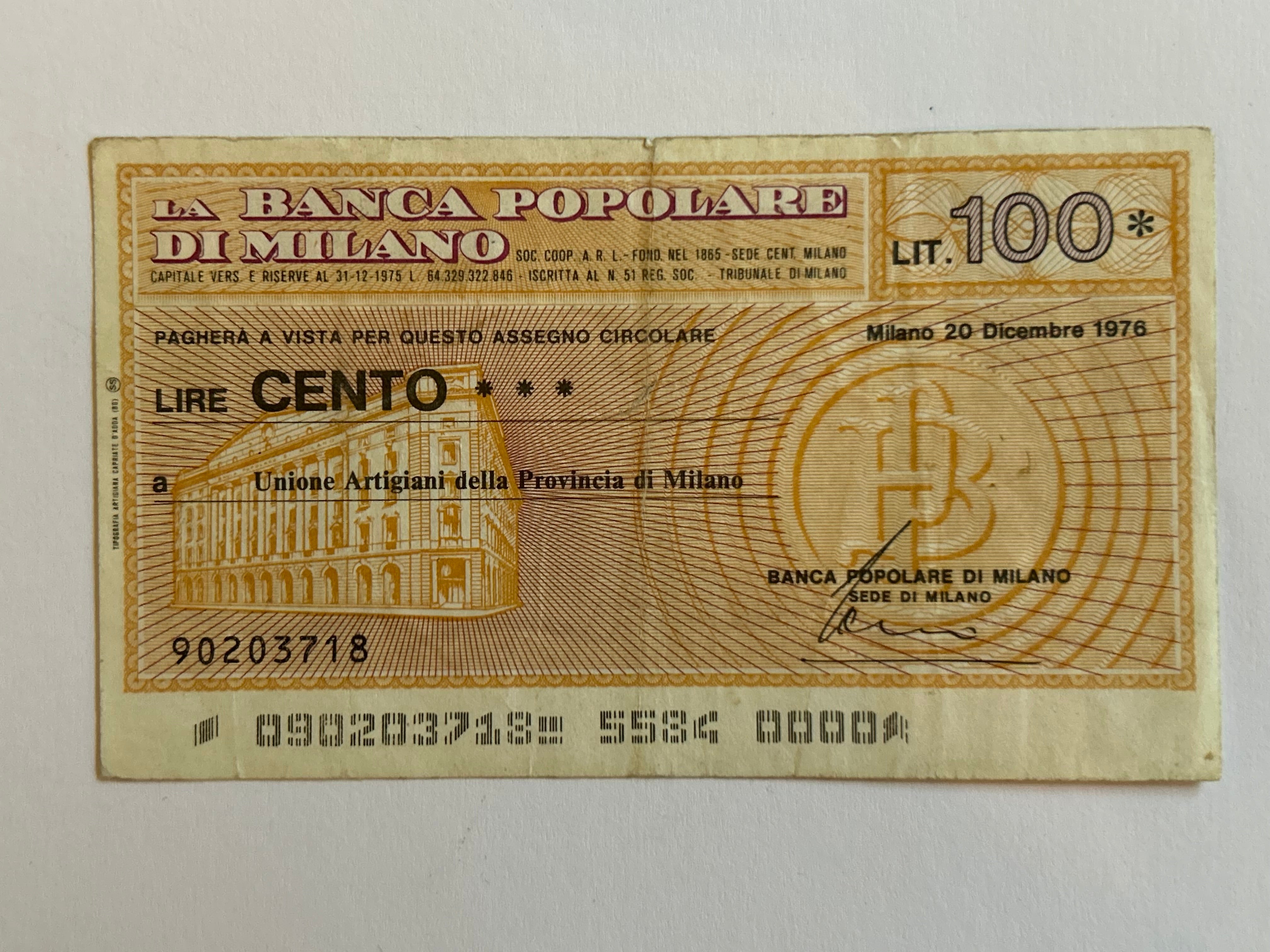 100 Lire - Milano 1977