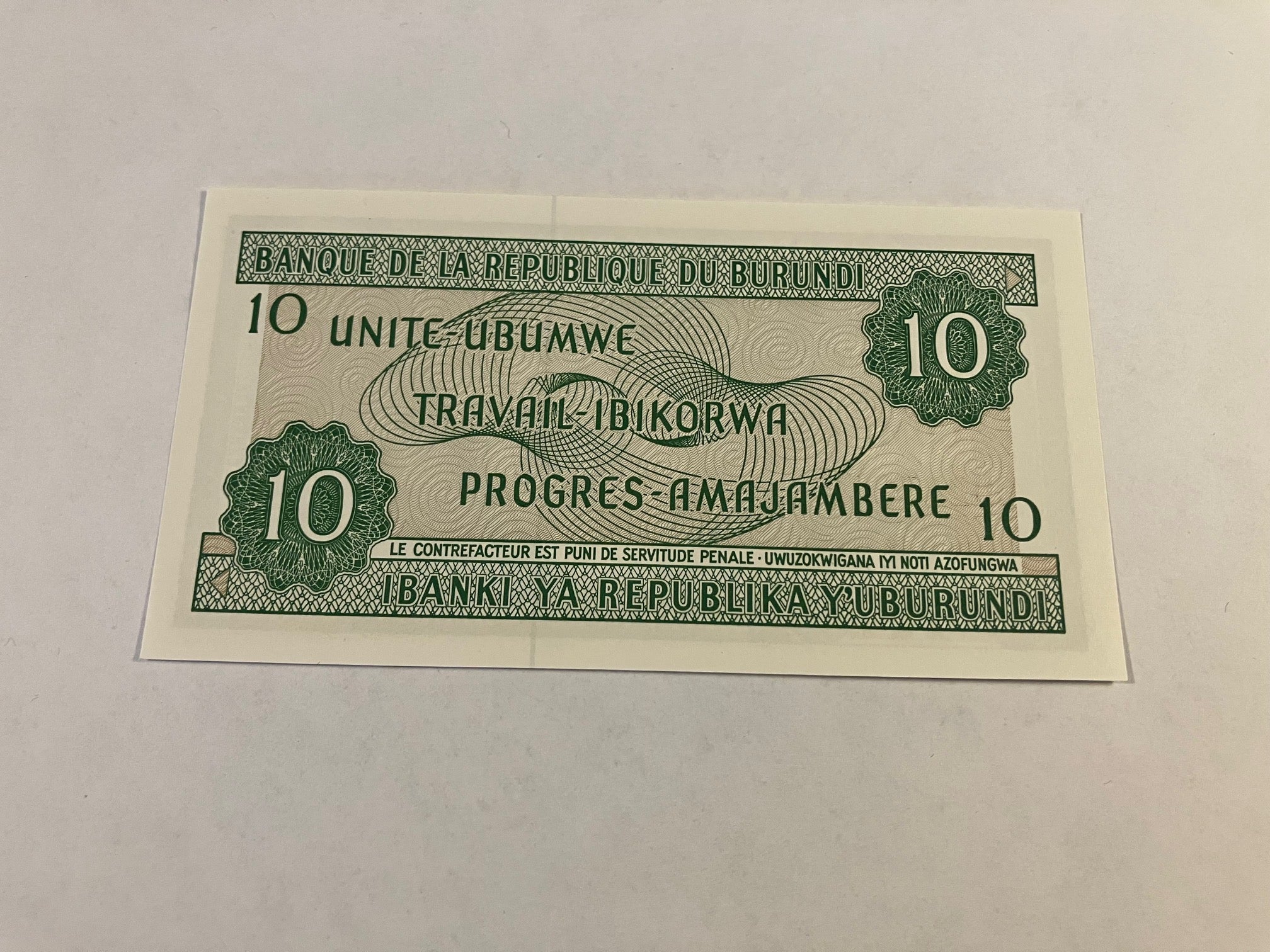 10 Francs Burundi 2007