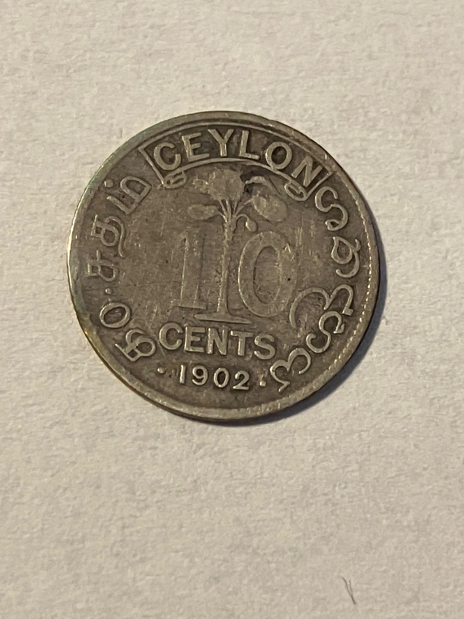 10 Cents Ceylon 1902