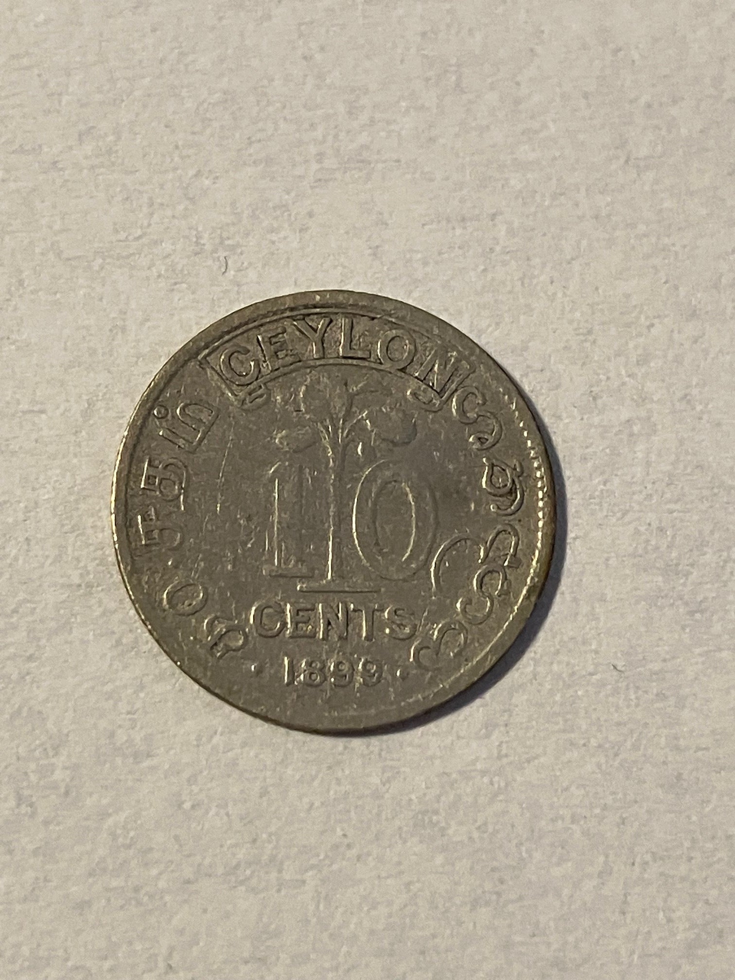 10 Cents Ceylon 1899