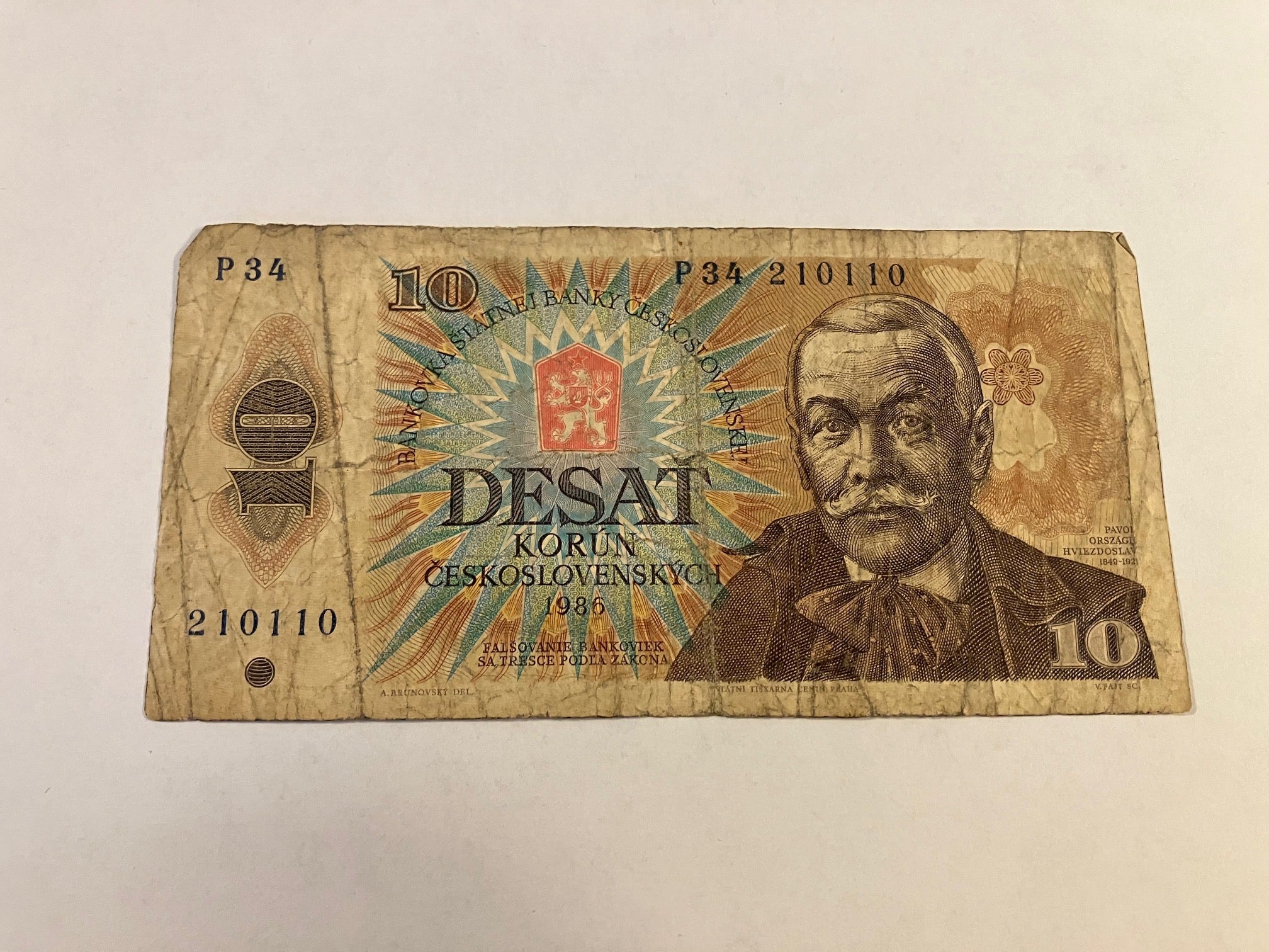 10 korun Ceskoslovenskych 1986