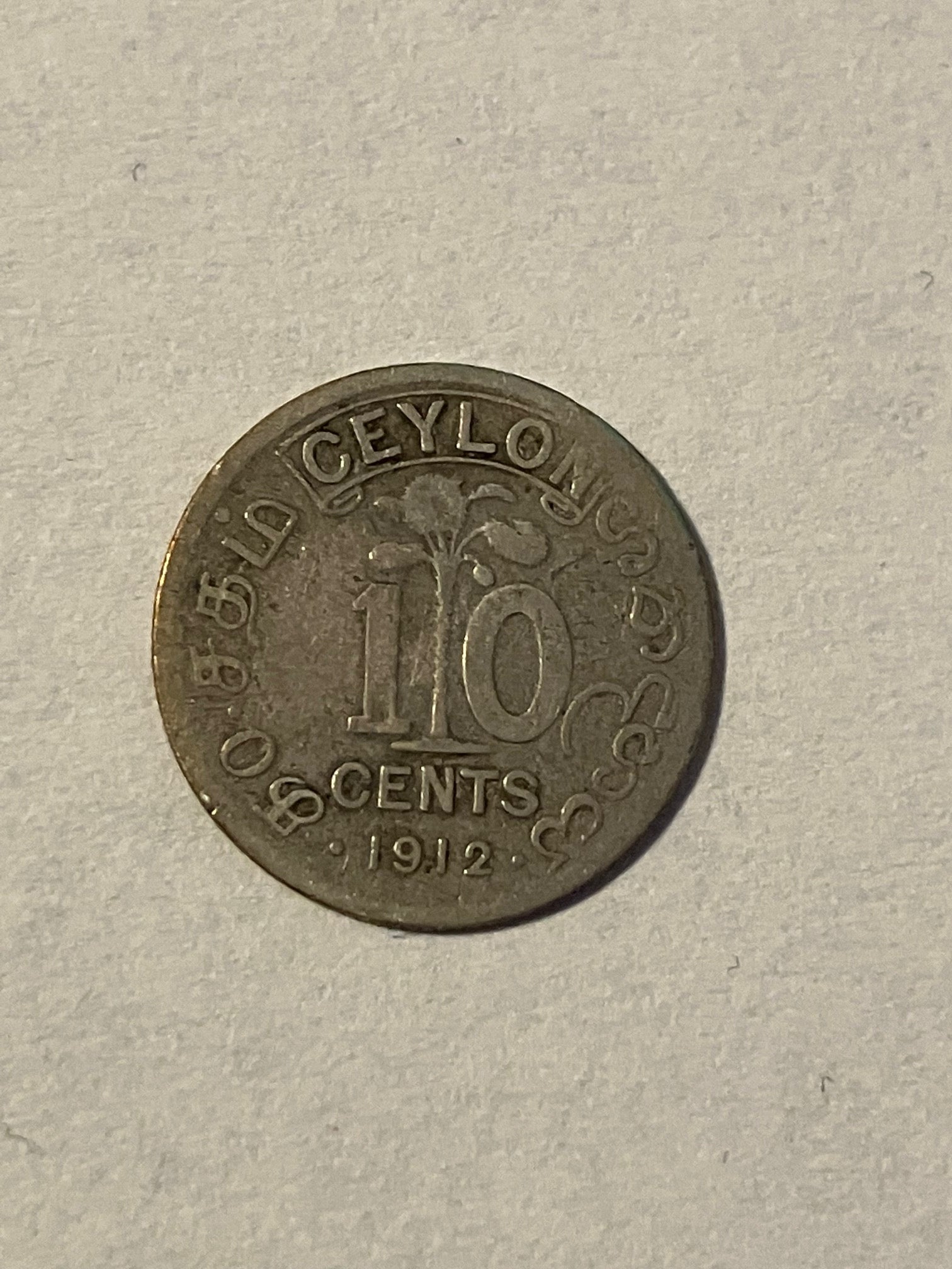 10 Cents Ceylon 1912