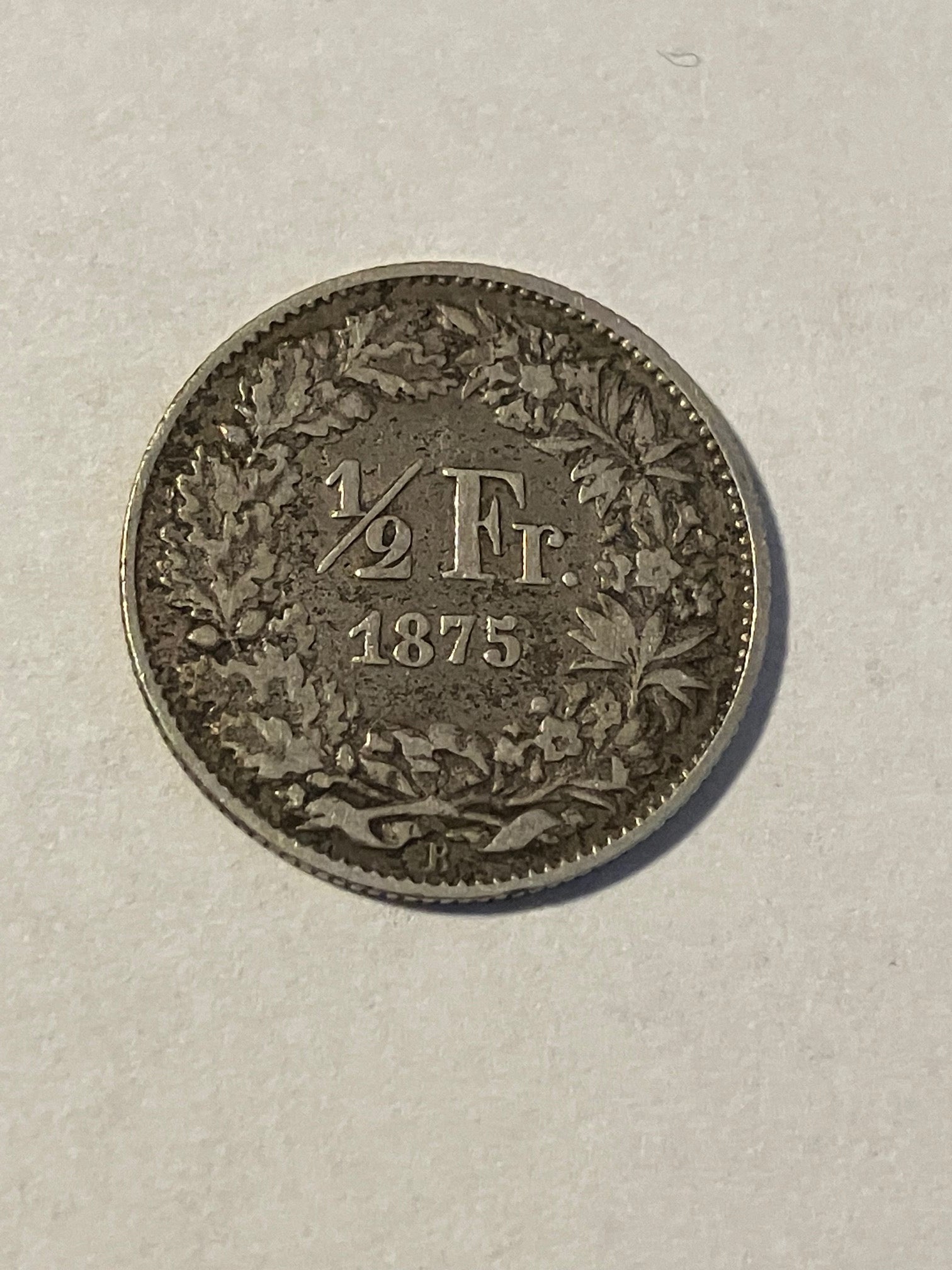 1/2 Franc 1875 B Switzerland