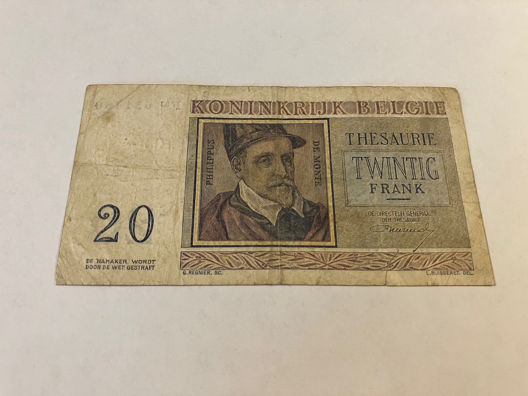 20 Francs Belgium 1956