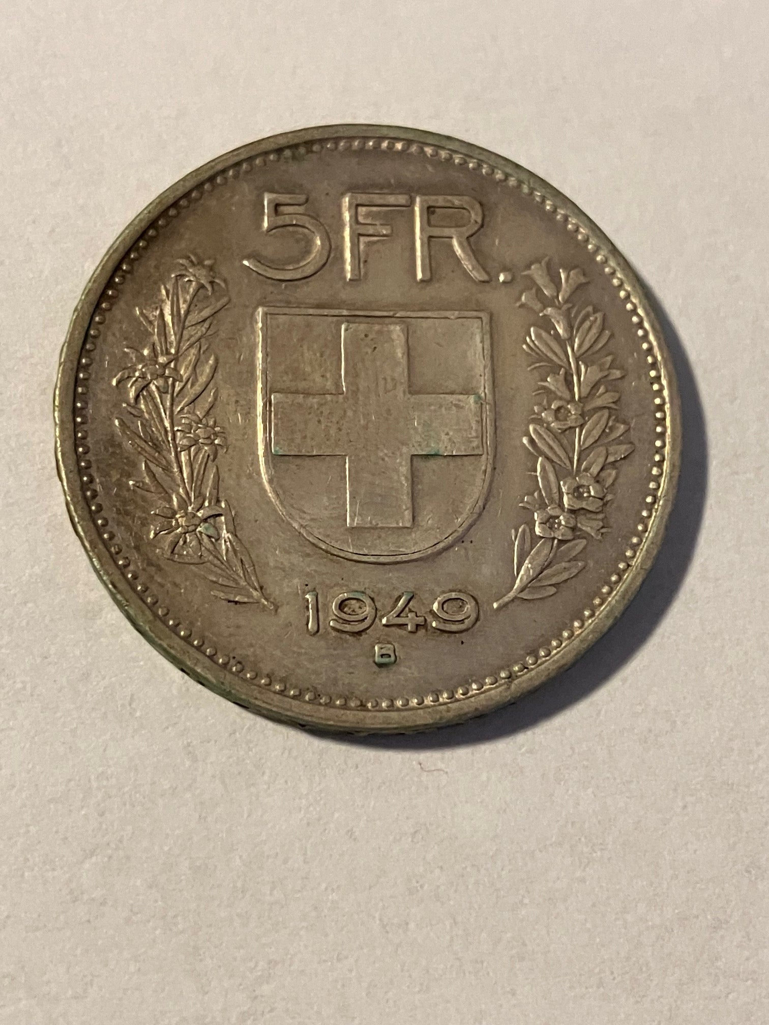 5 Francs 1949 B Switzerland