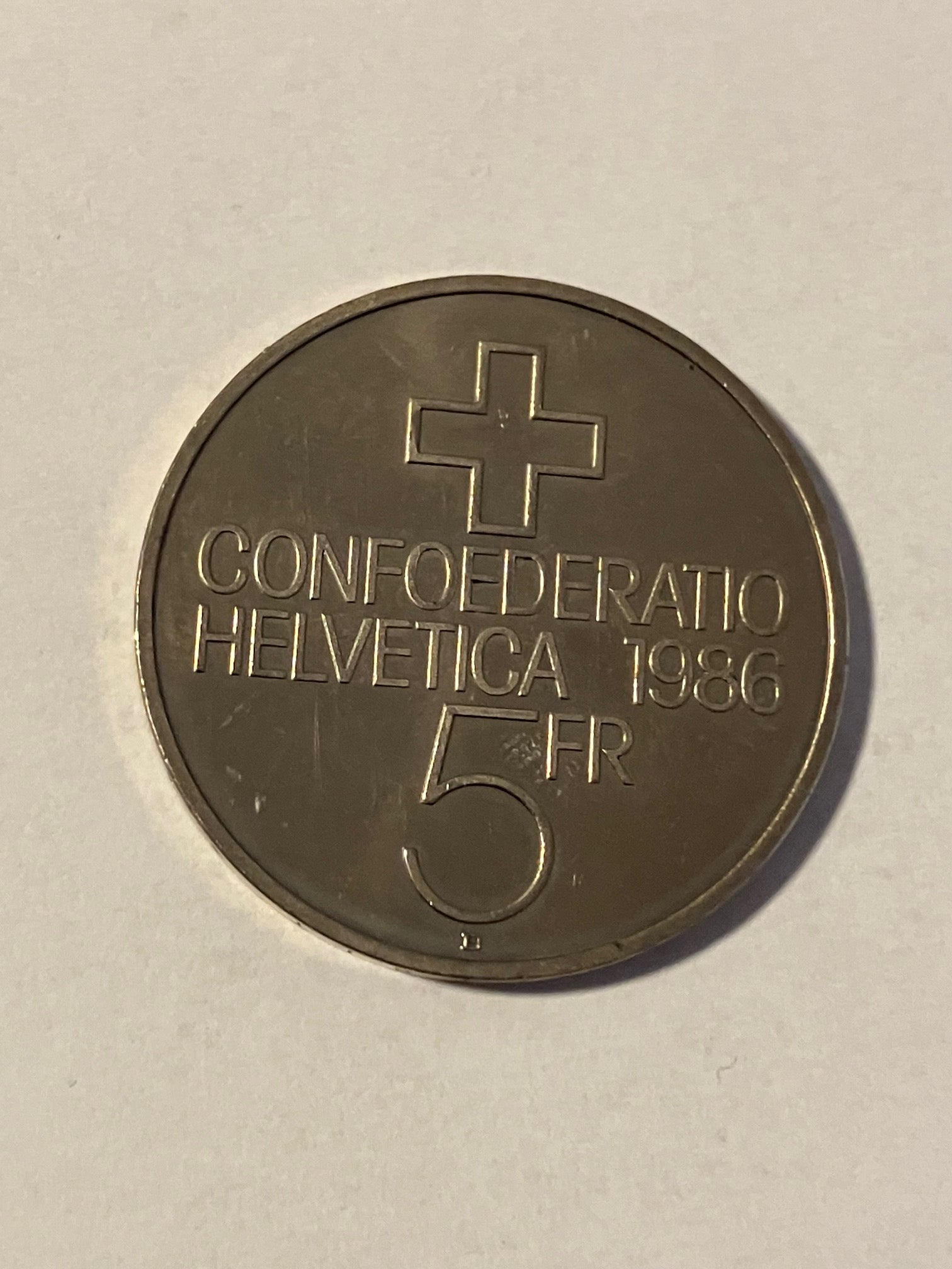 5 Francs Switzerland 1986