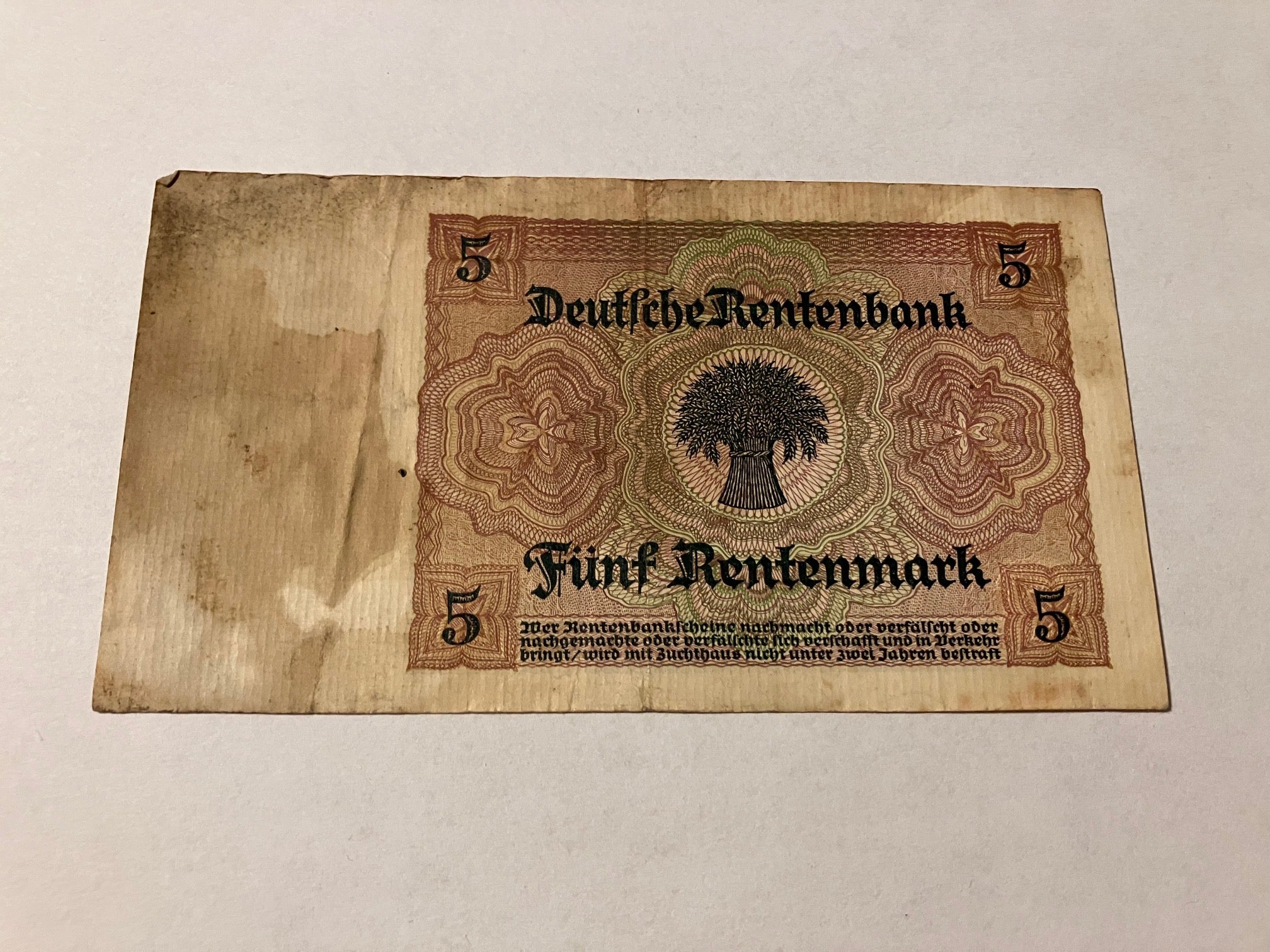 5 Rentenmark 1926 Germany