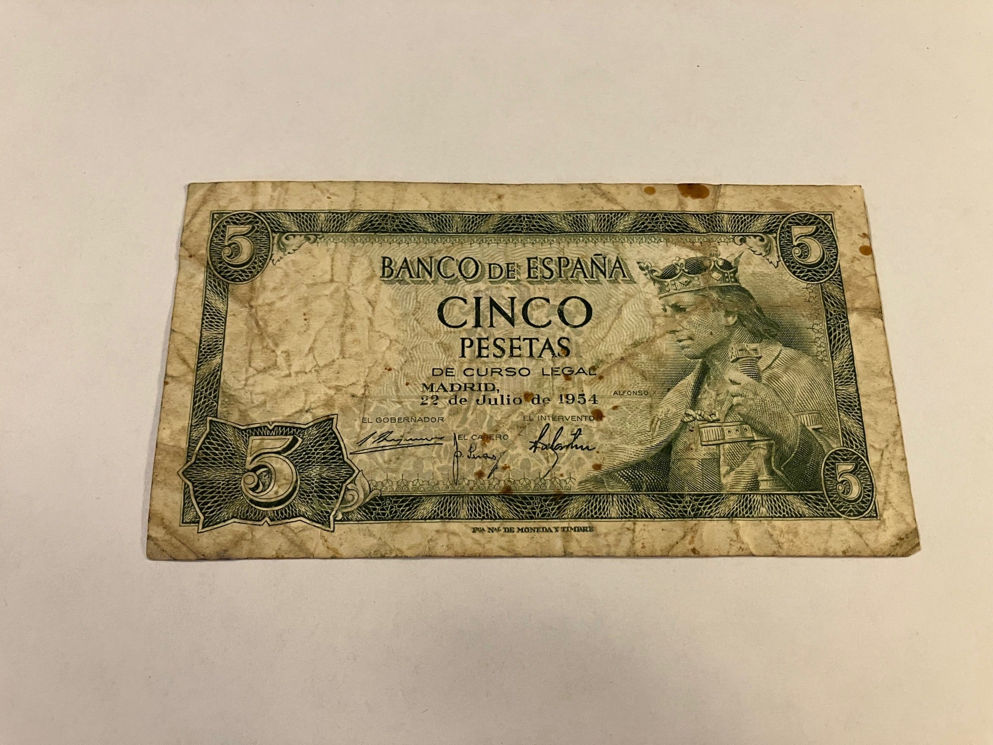 5 Pesetas 1954 Spain