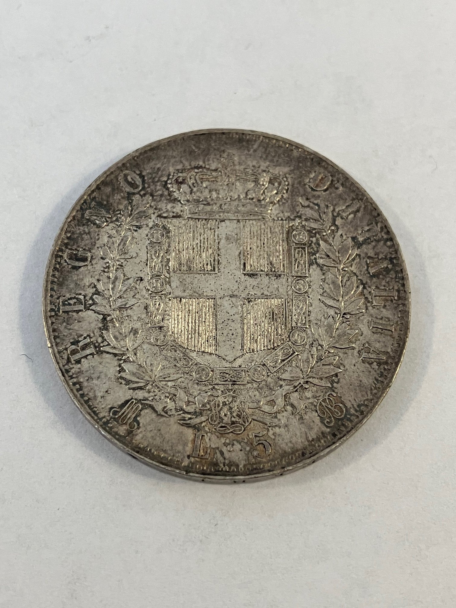 5 Lire 1874 M BN Italy
