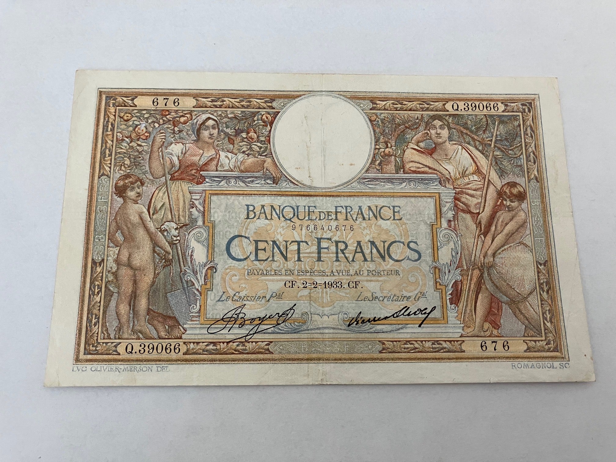 100 Francs France 1933