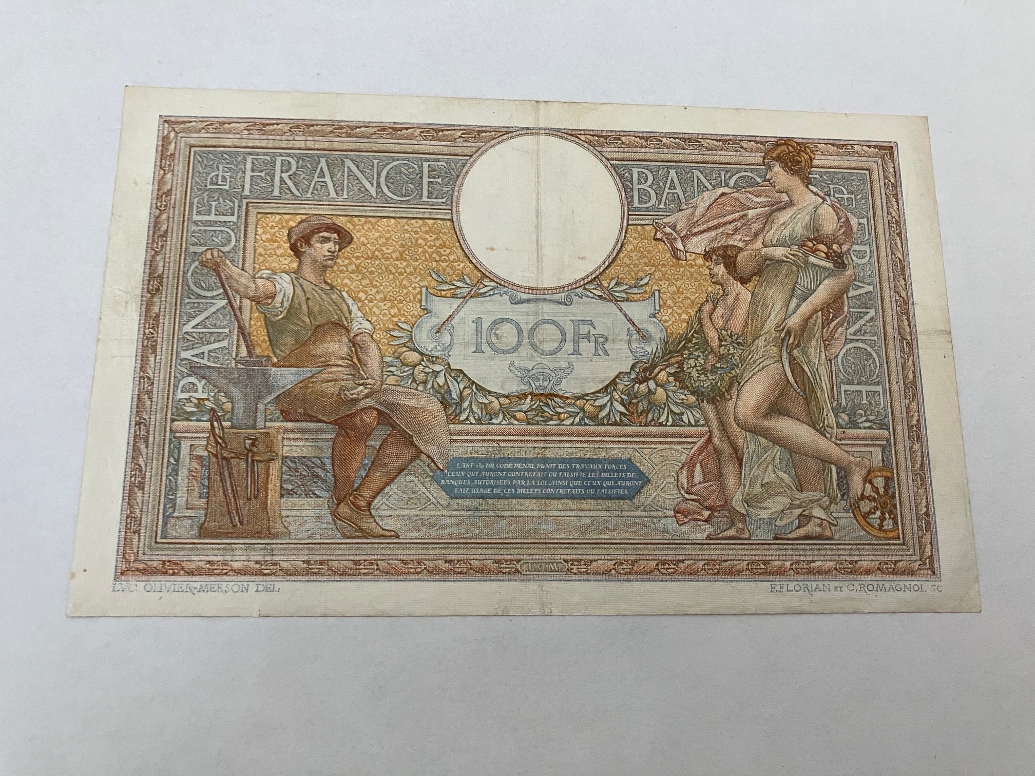 100 Francs France 1933