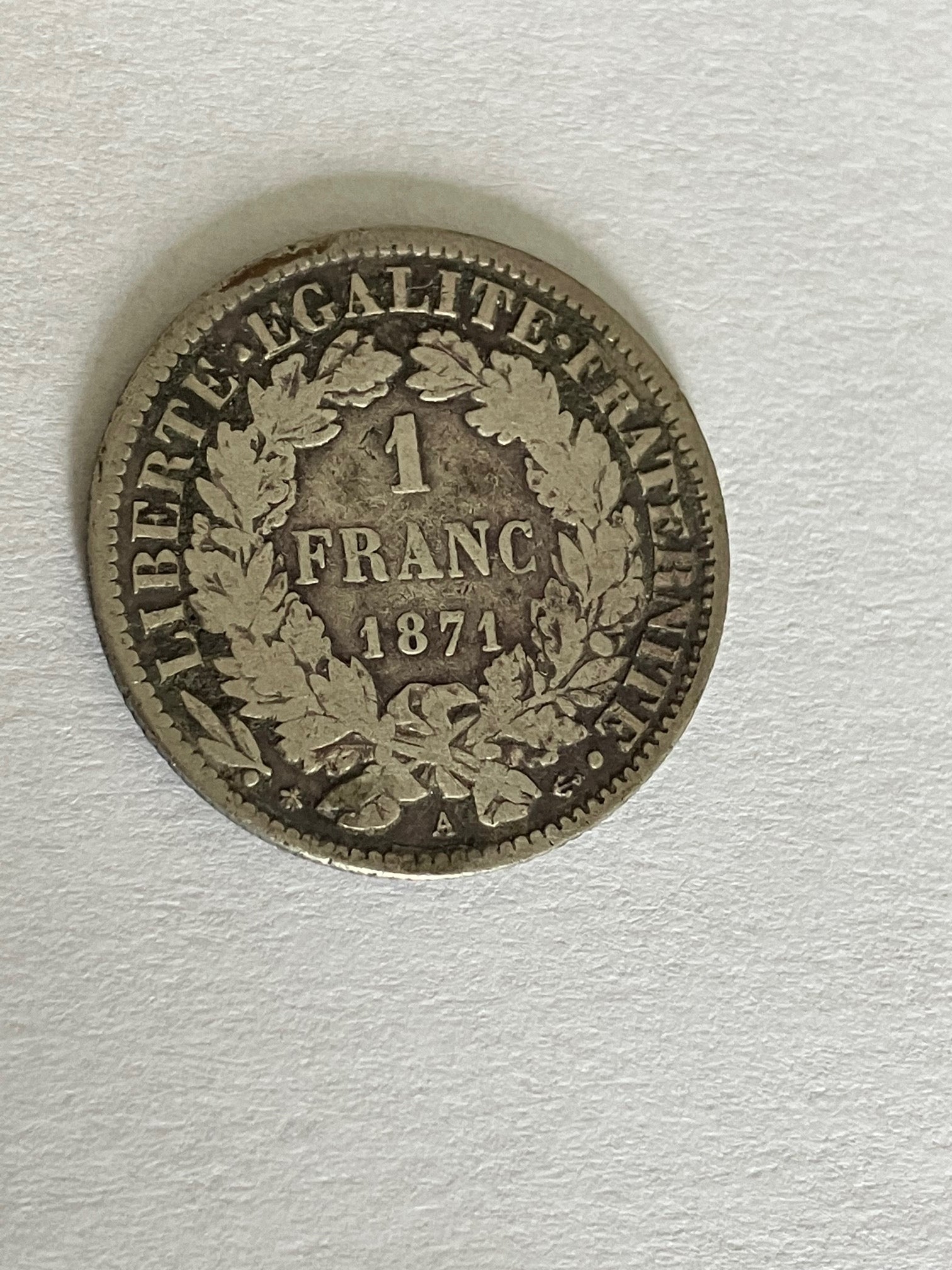 1 Franc France 1871 A