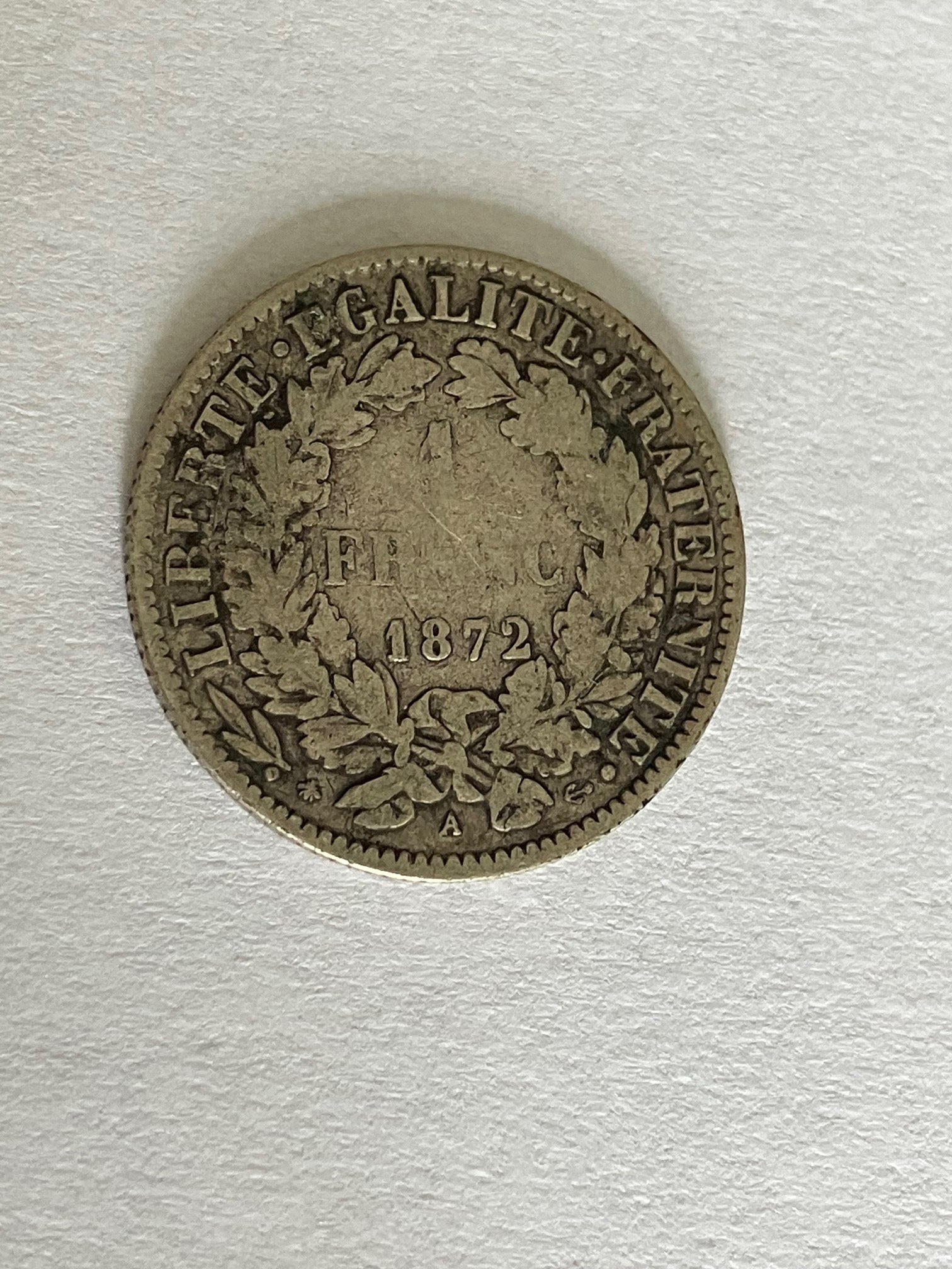 1 Franc France 1872 A
