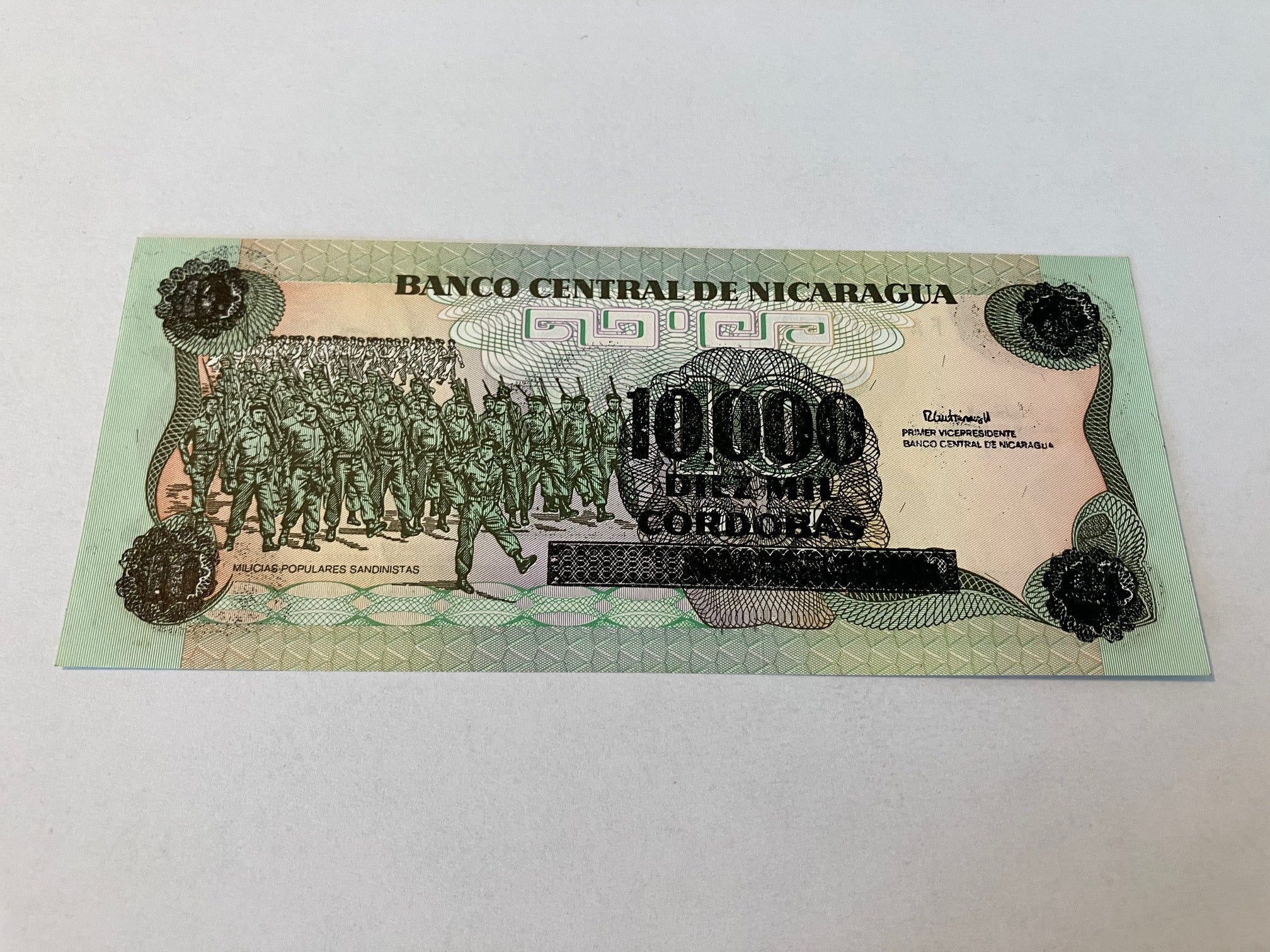 10000 Cordobas son 10 Cordobas Nicaragua 1985