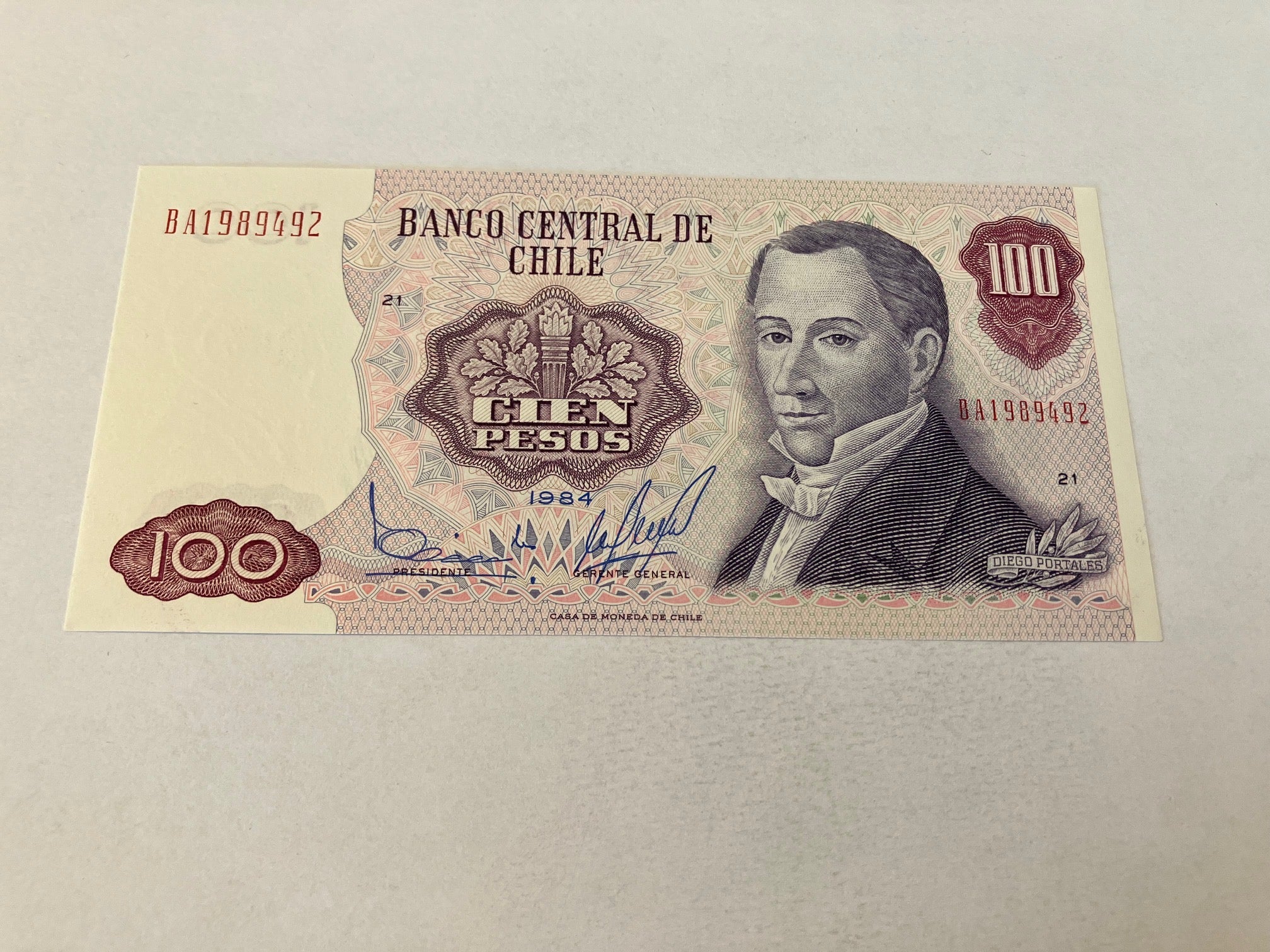 100 Pesos Chile 1984