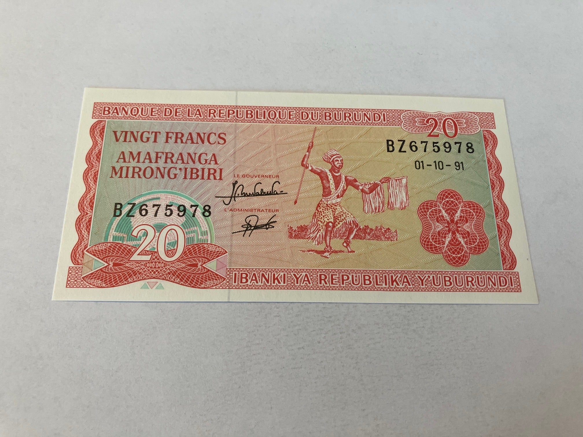 20 Francs Burundi 1991