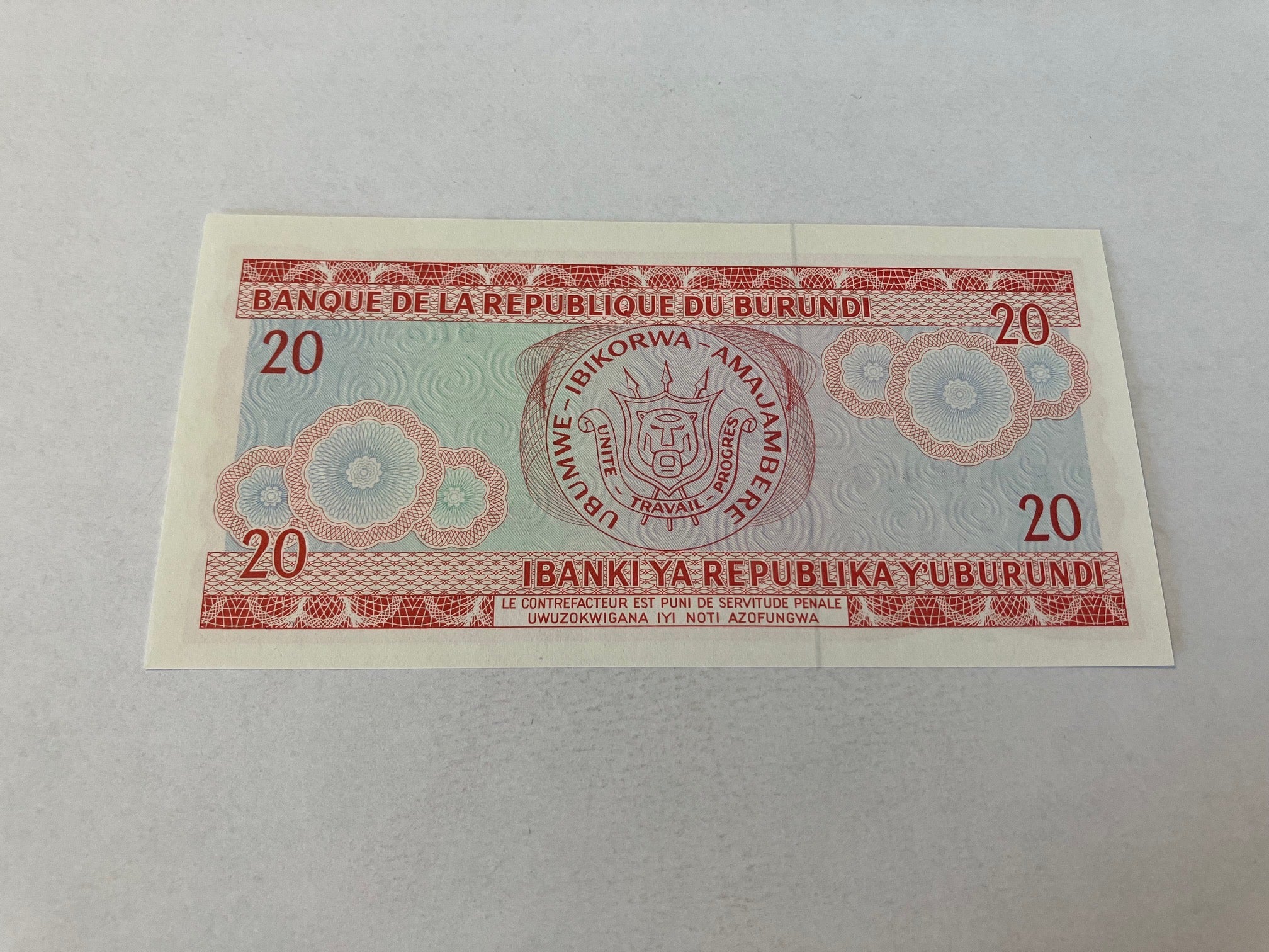 20 Francs Burundi 1991