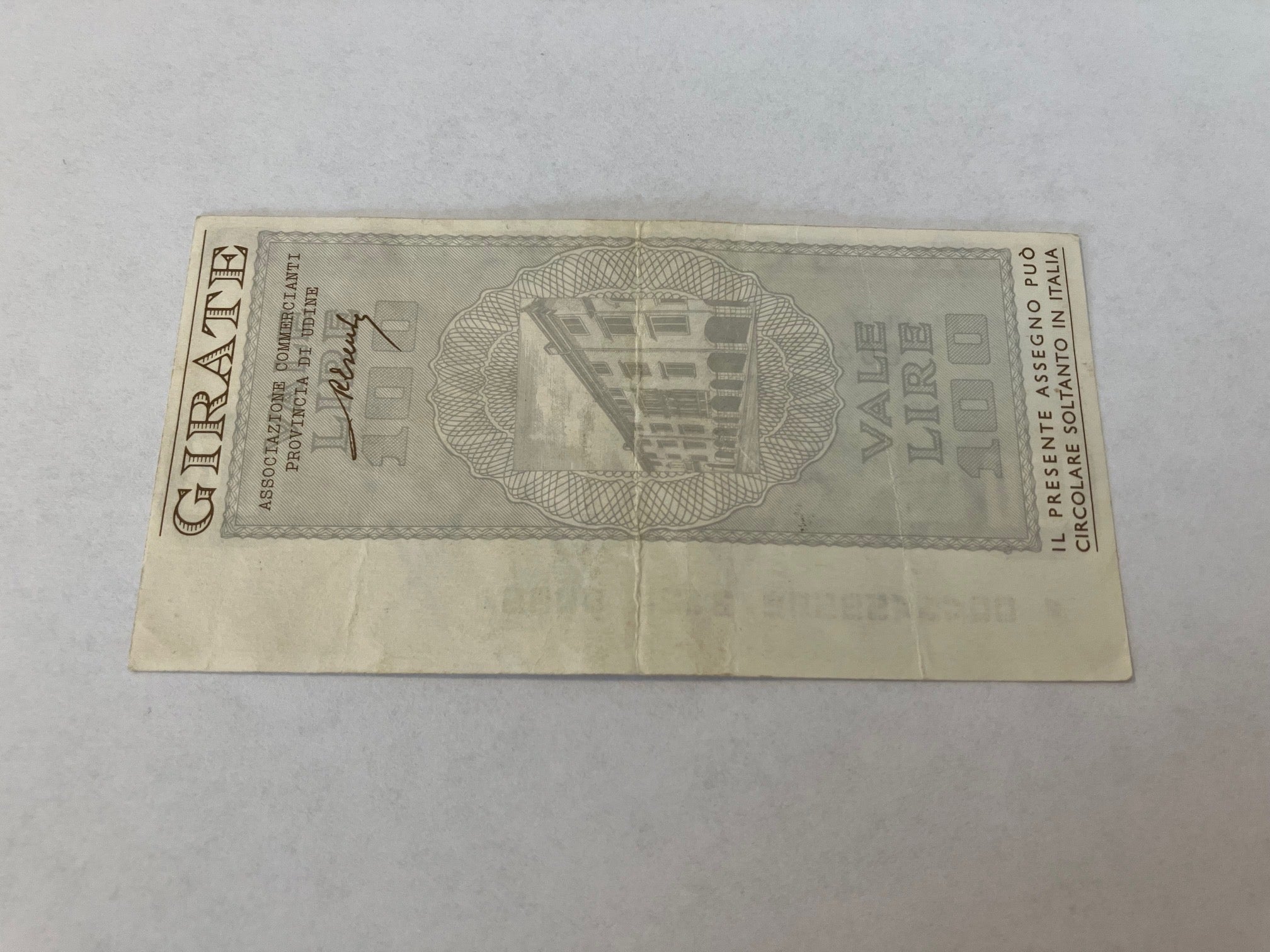 LA BANCA DEL FRIULI LIRE 100