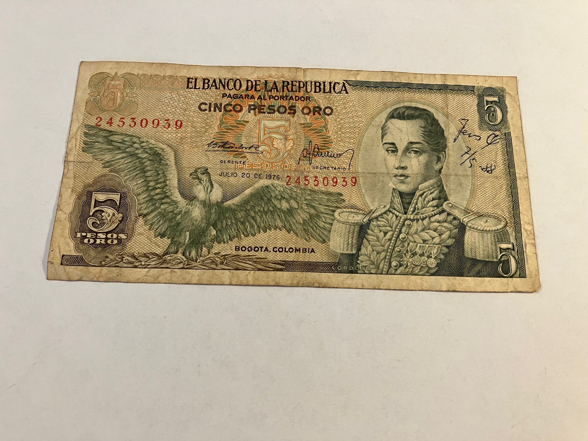 5 Pesos Oro Colombia - Kuglepen