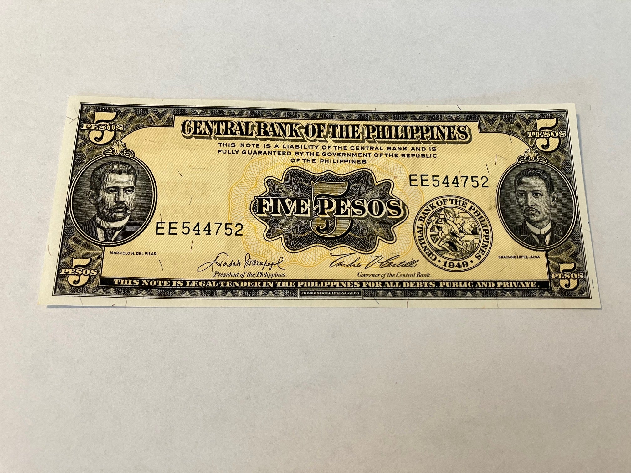 Five Pesos Philippines 1949