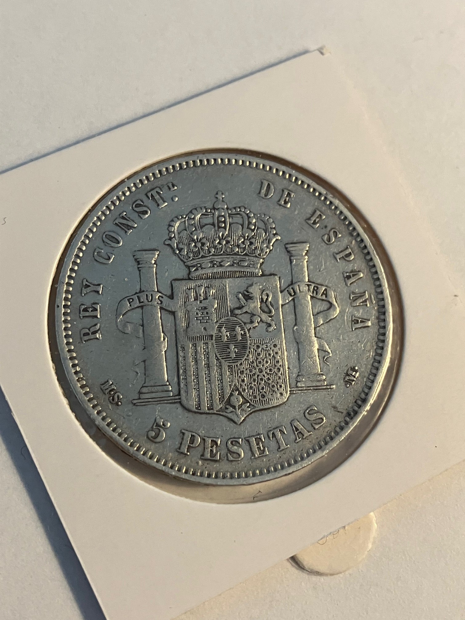 5 Pesetas 1884 Spain
