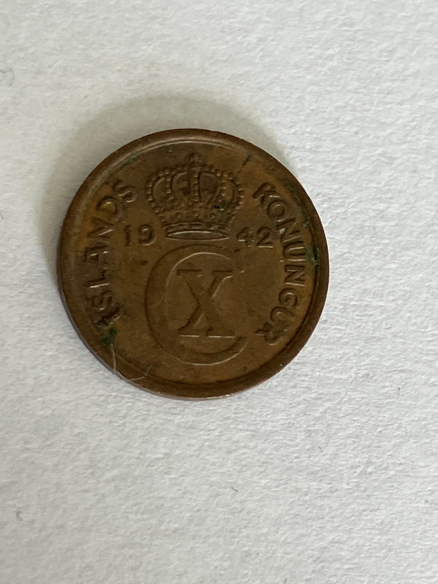 1 Eyrir Iceland 1942