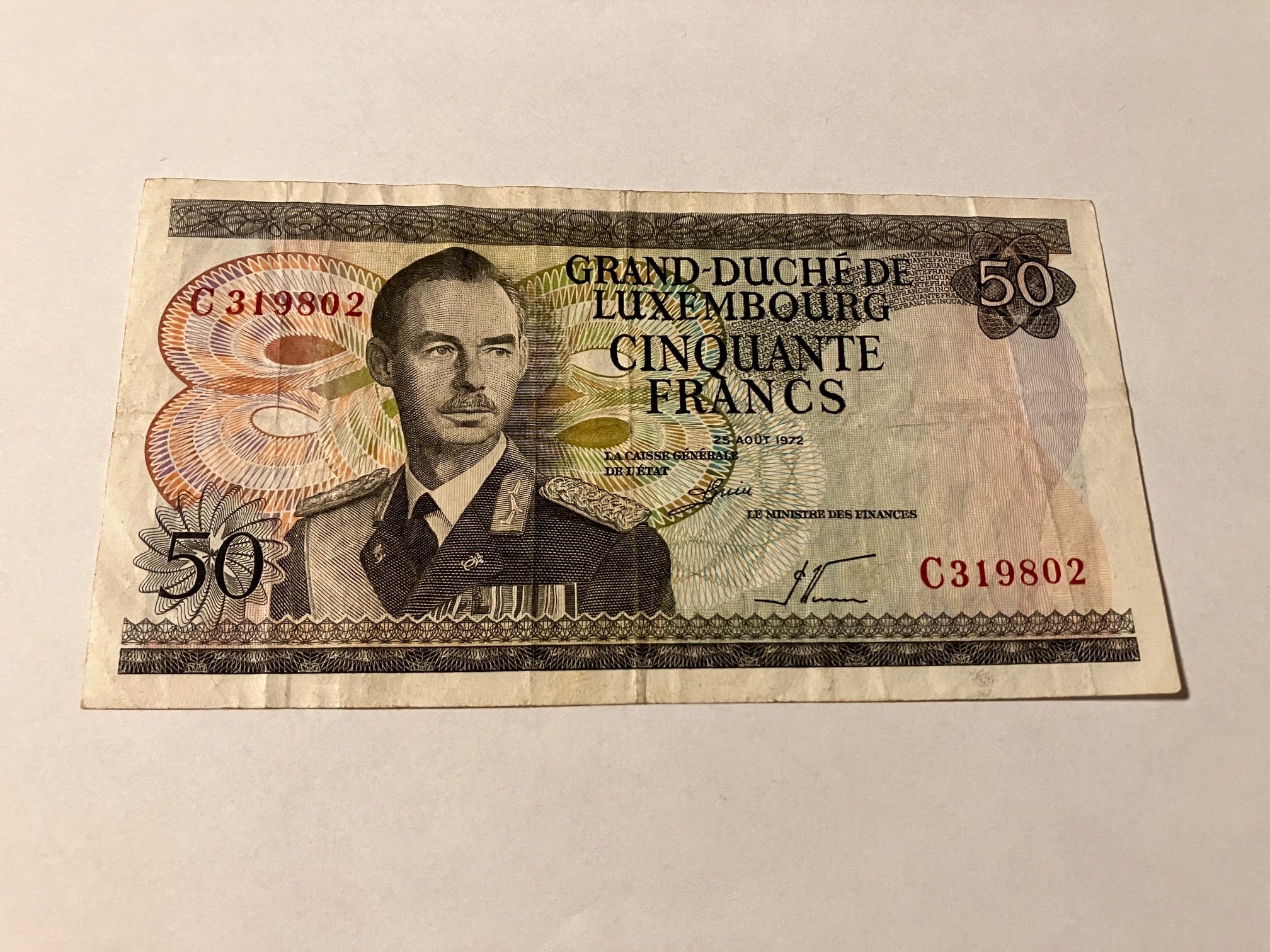 50 Francs Luxembourg 1972