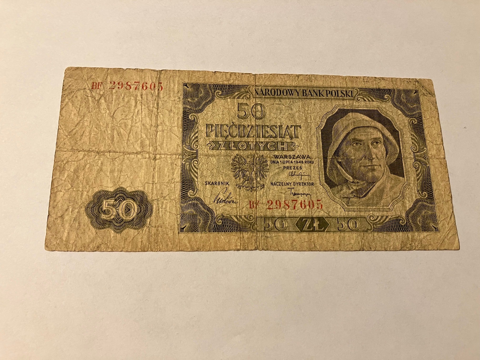 50 Zlotych Poland 1948 - Bad condition