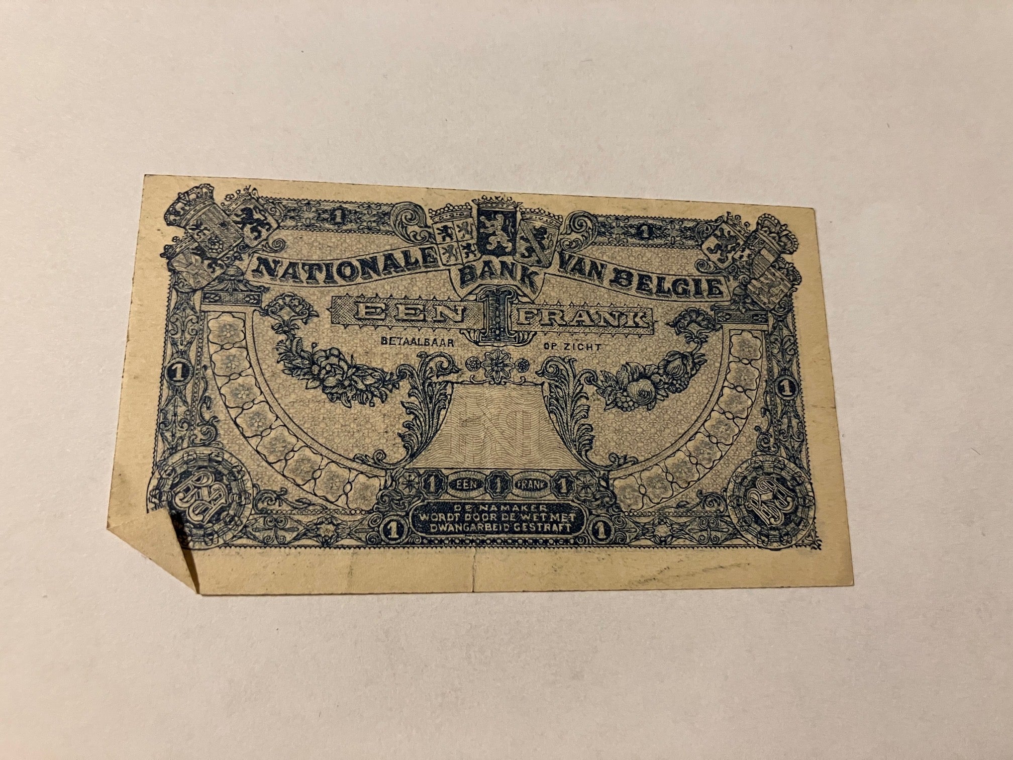 1 Franc Belgium 1920