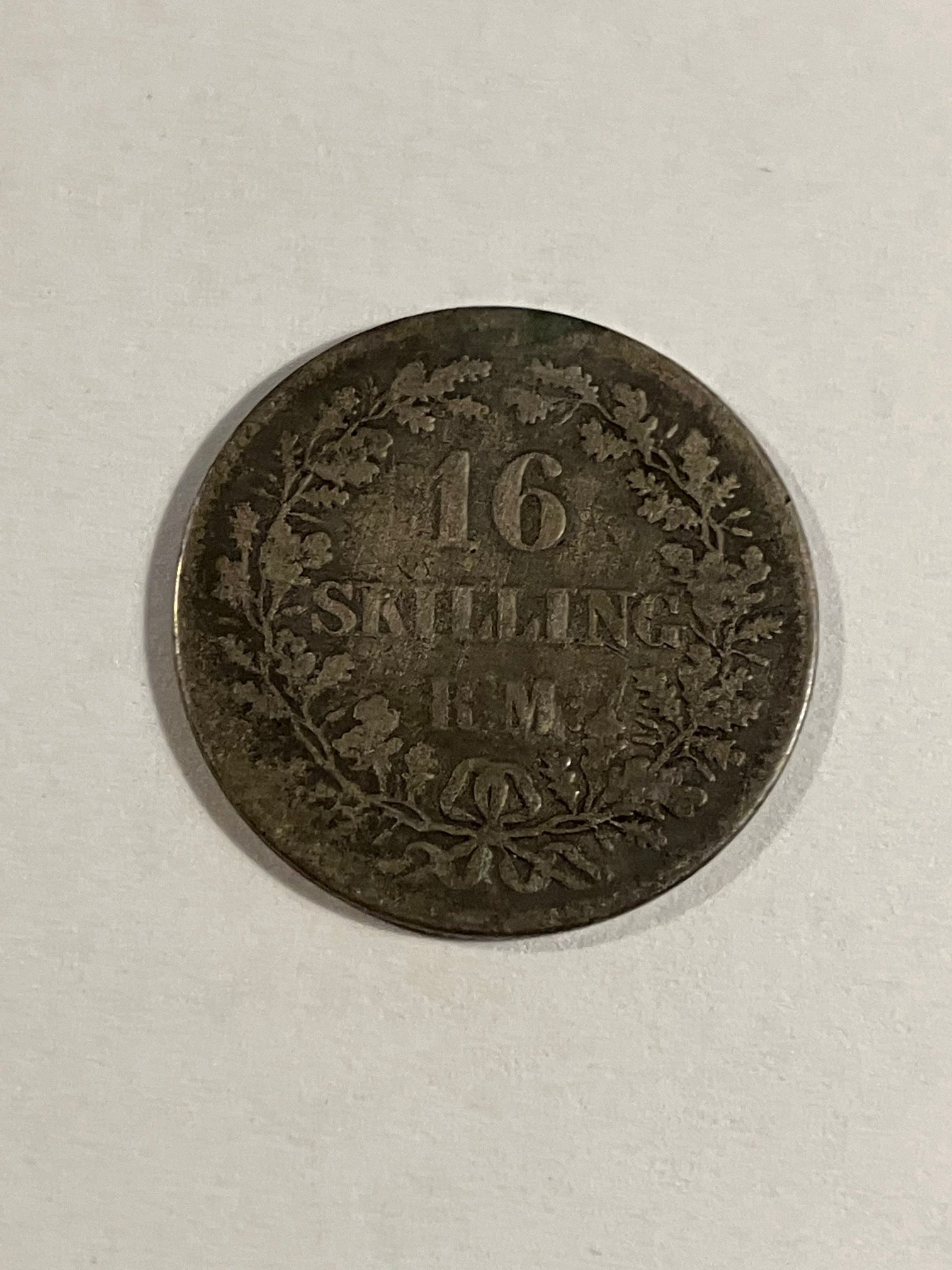 16 Skilling 1857 Danmark