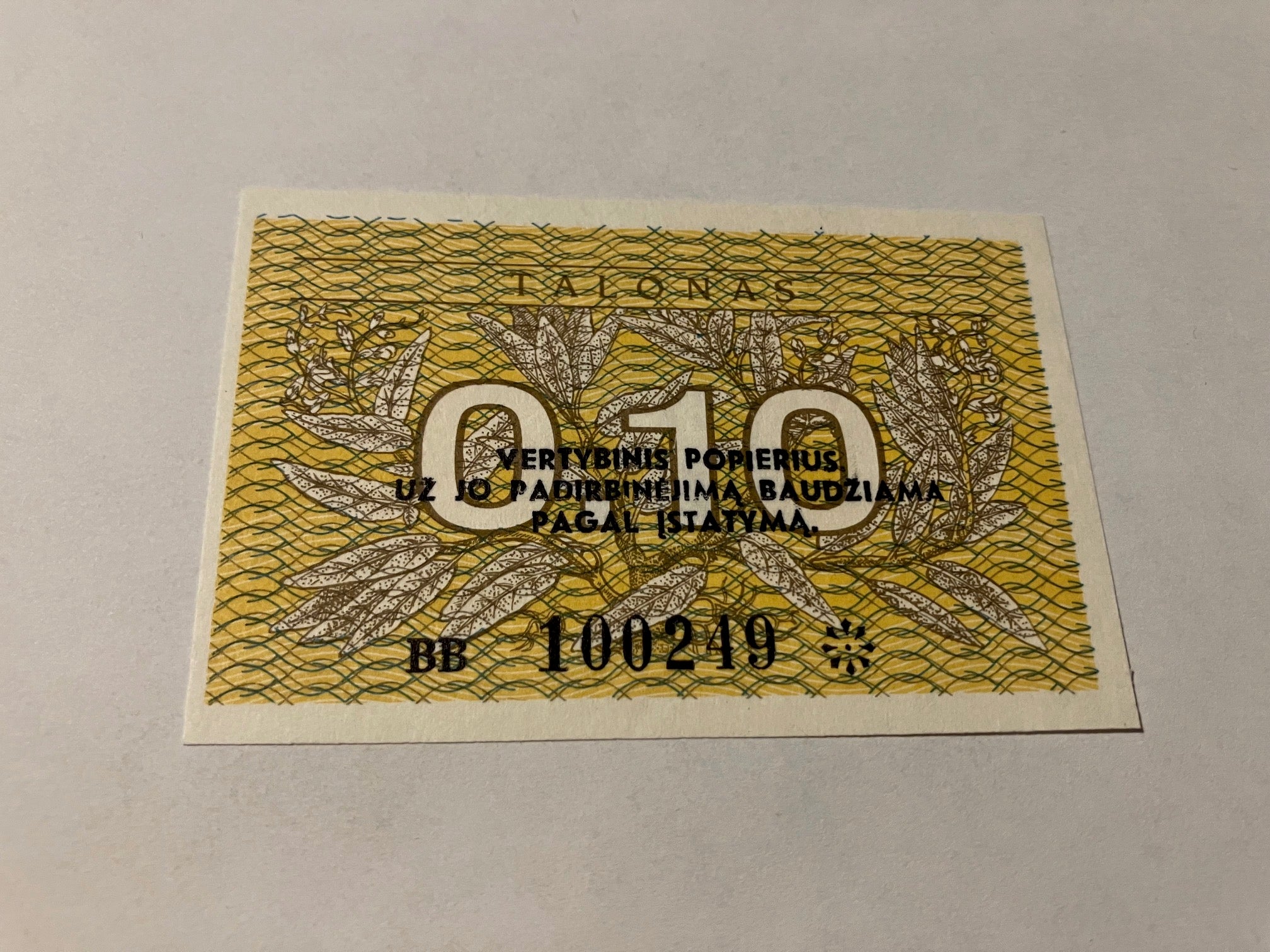 0.10 Talonas Lithuania