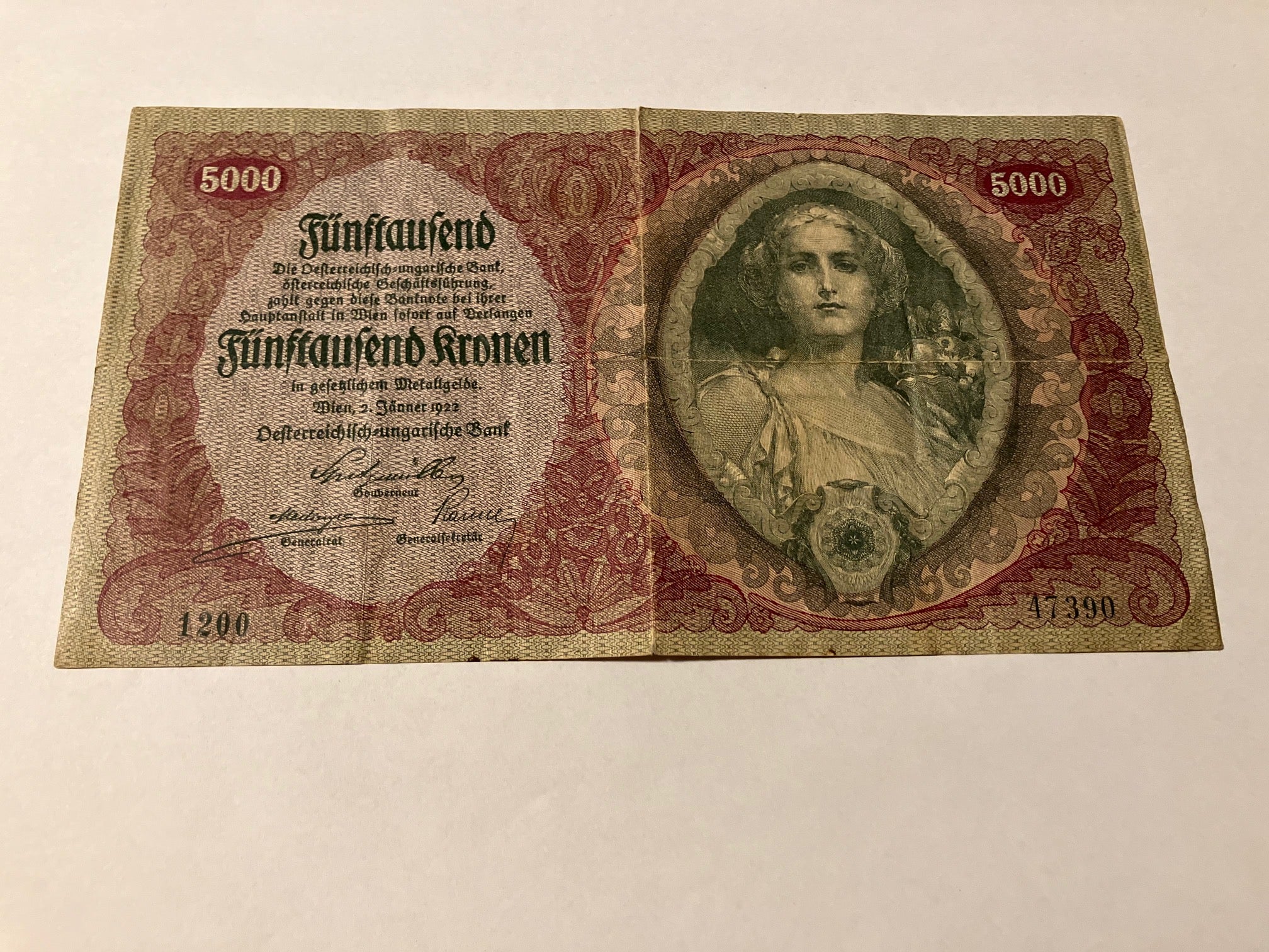5000 Kronen Austria 1922
