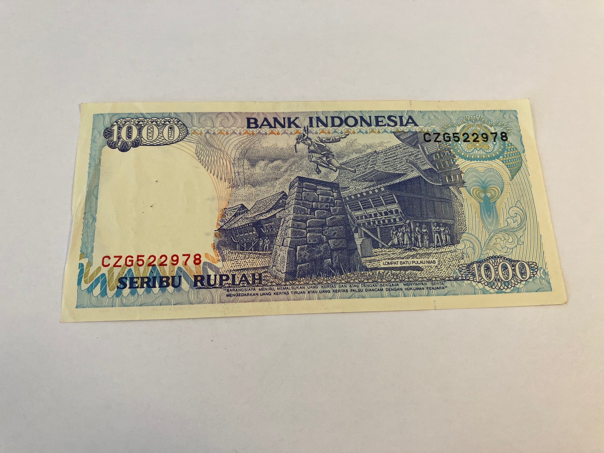 1000 Rupiah Indonesia 1992