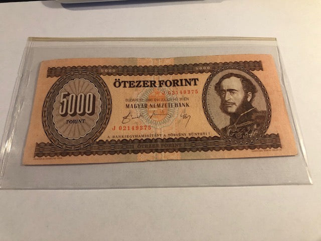 5000 Forint Hungary 1990
