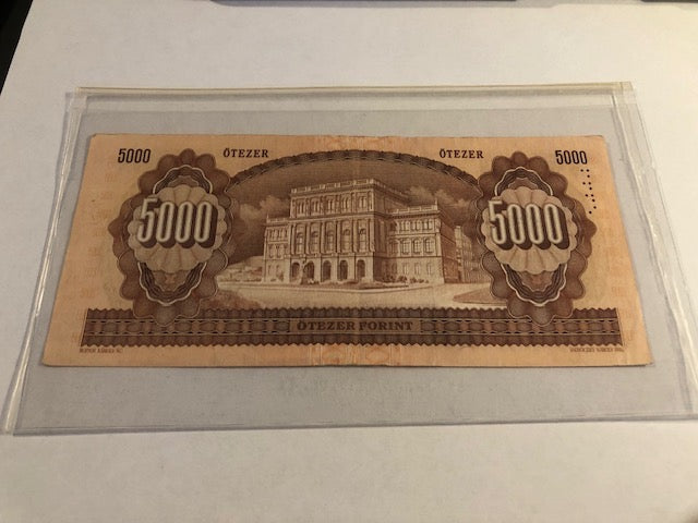 5000 Forint Hungary 1990