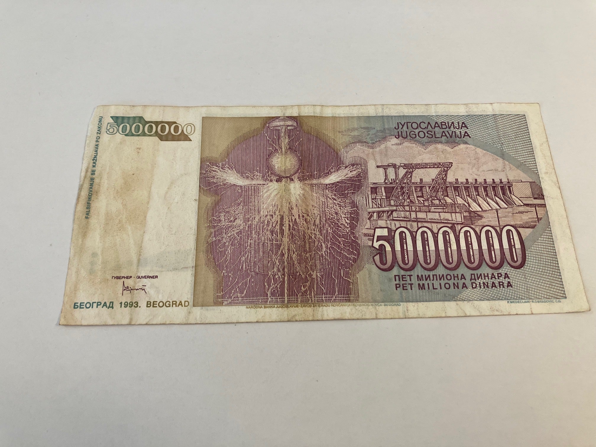 5000000 Dinara Yugoslavia