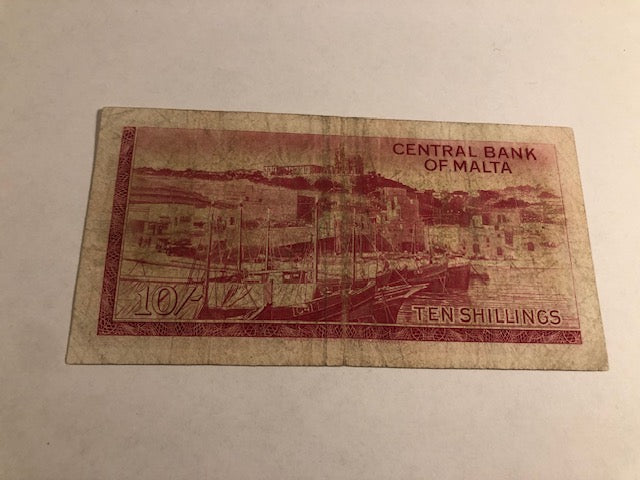 Ten Shillings Malta 1967
