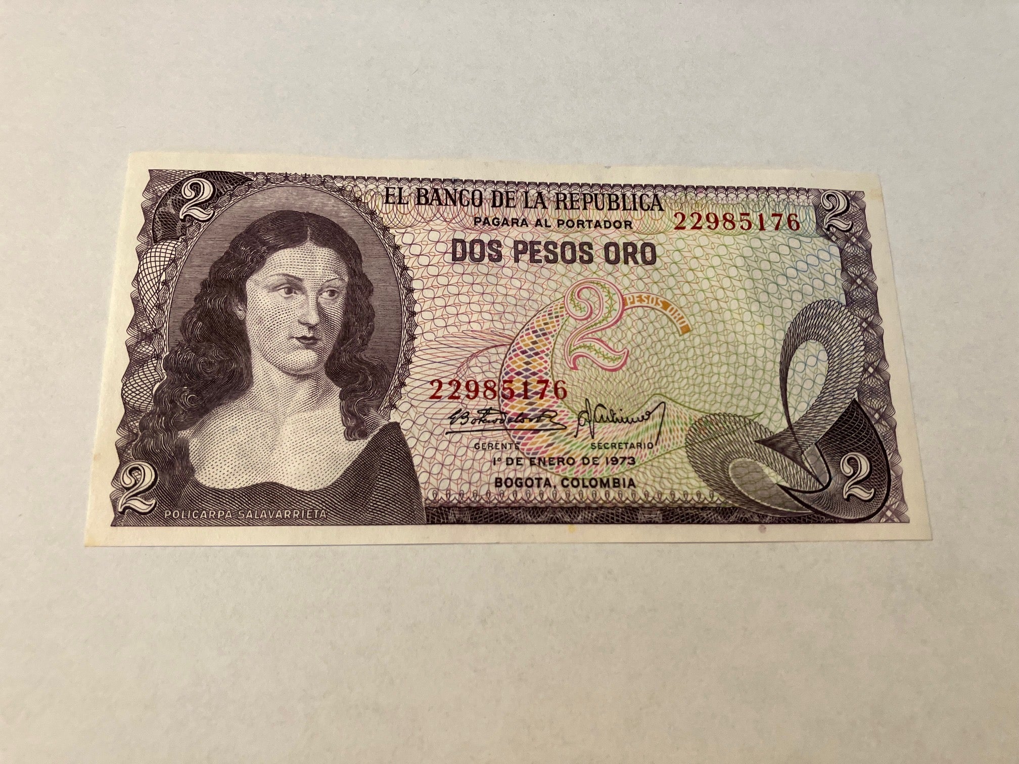 2 Pesos Oro 1973 Colombia