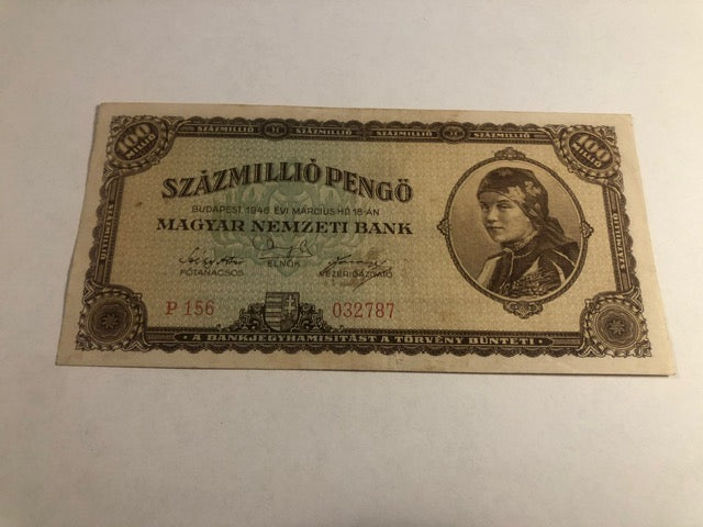 100 Millio pengo Hungary 1946