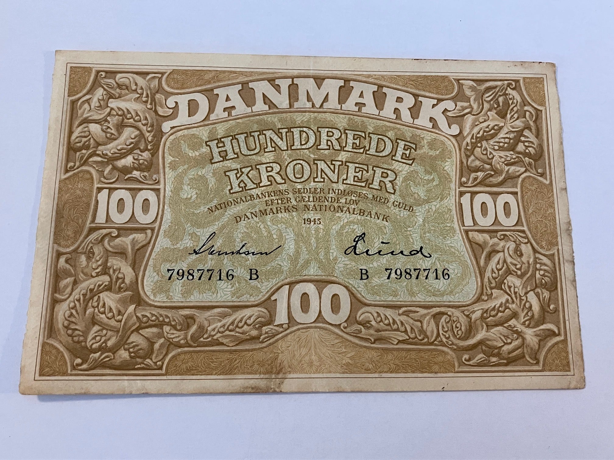 100 Kroner 1943 B Danmark