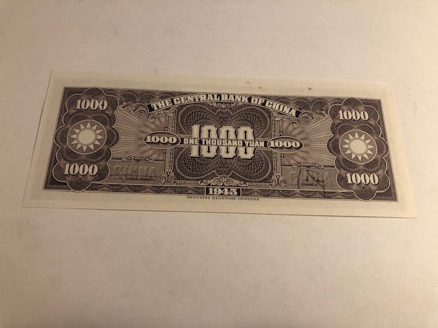 1000 Yuan China 1945